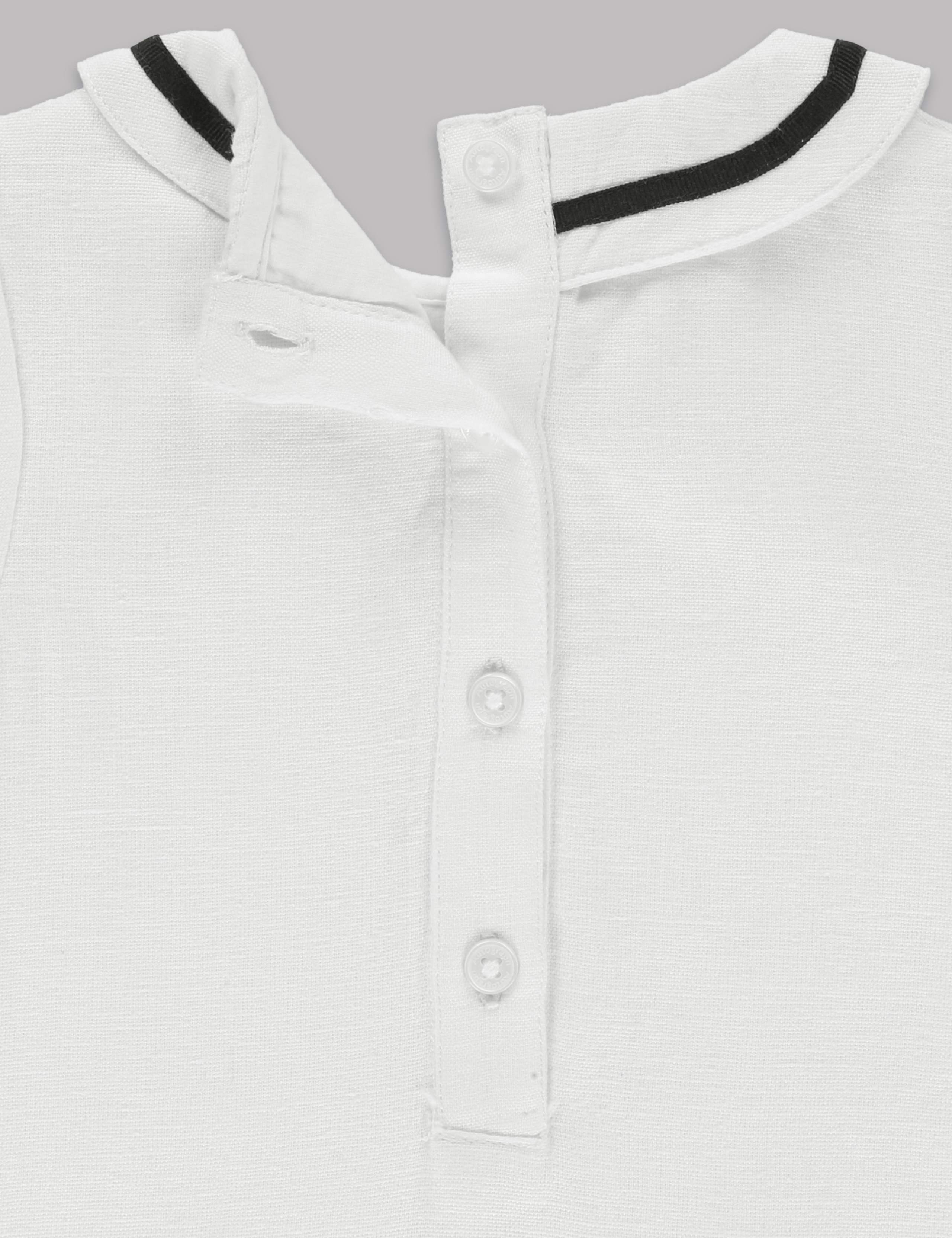 Sailor Bow Christening Baby Romper 5 of 7