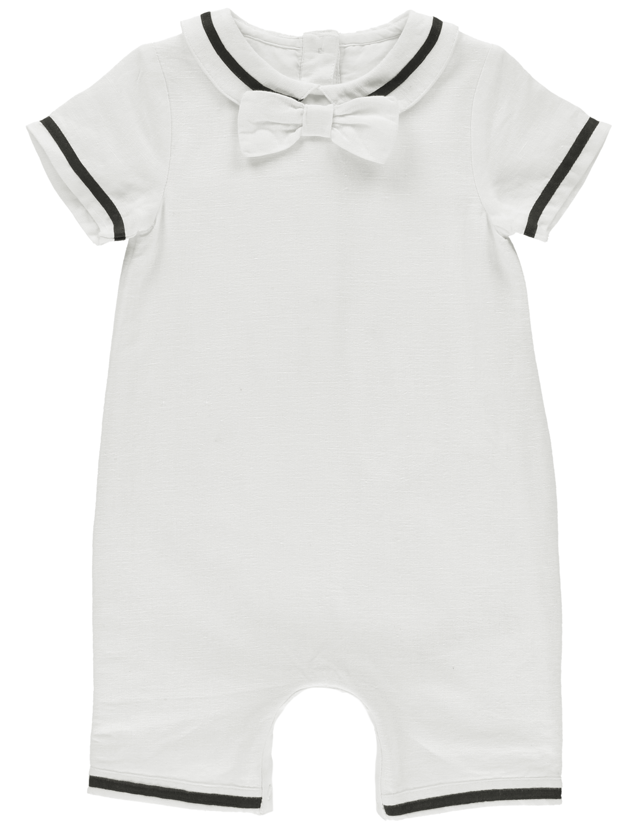 Sailor Bow Christening Baby Romper 6 of 7
