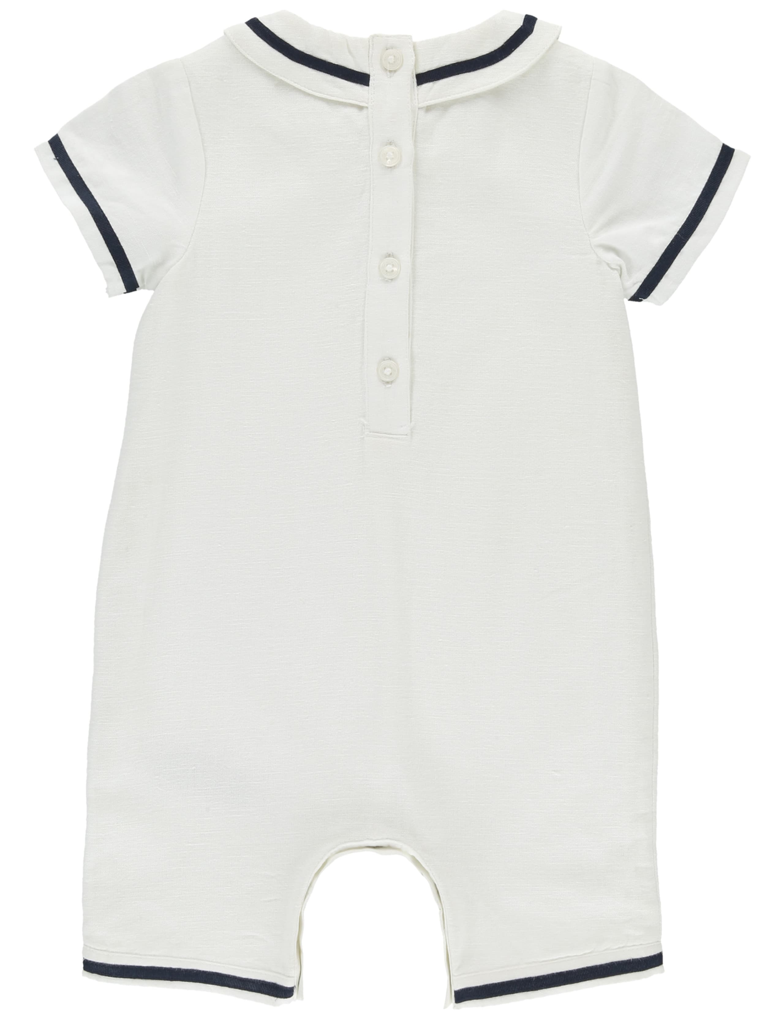 Sailor Bow Christening Baby Romper 7 of 7