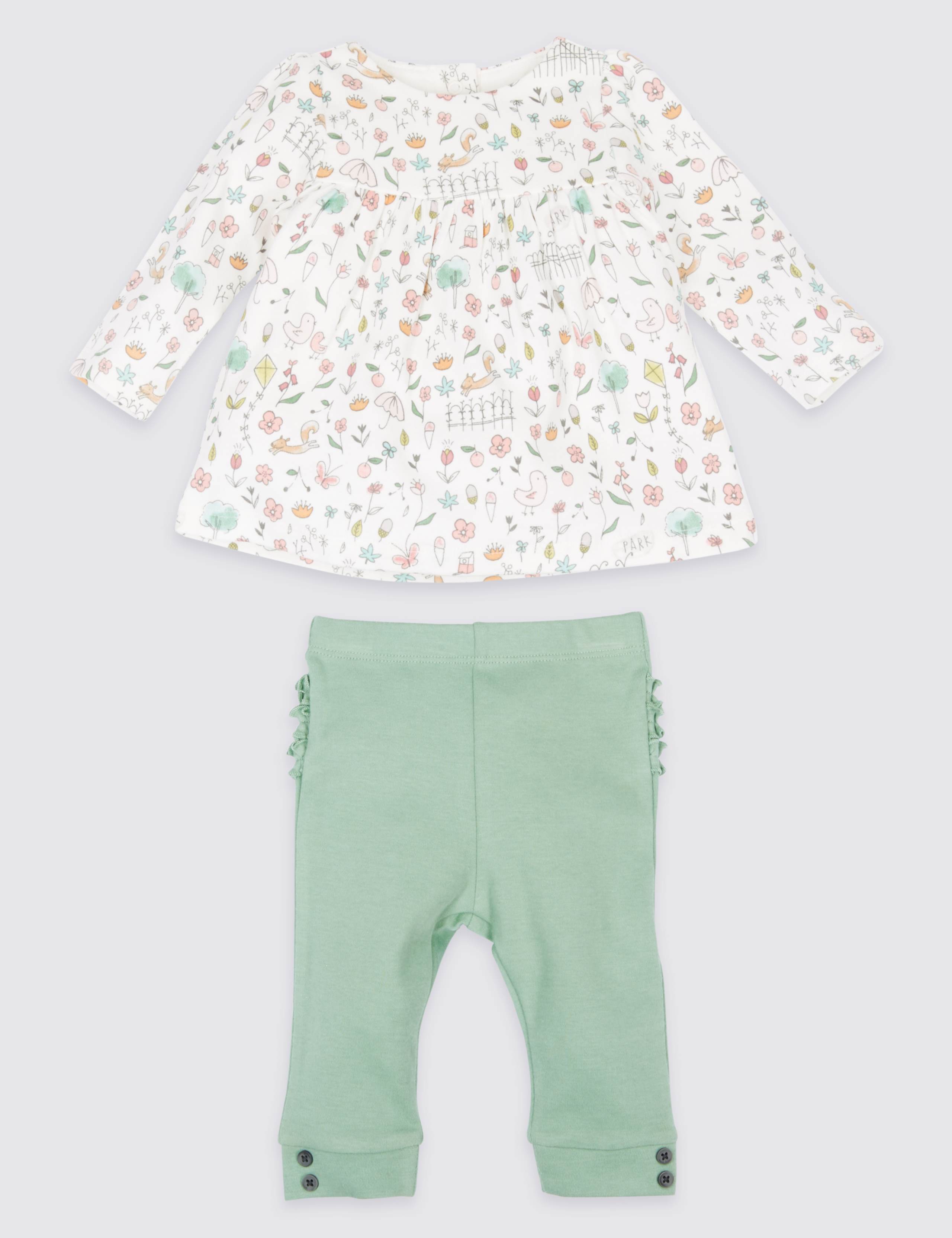 2 Piece Top & Leggings Ruffle Bum Outfit 1 of 7