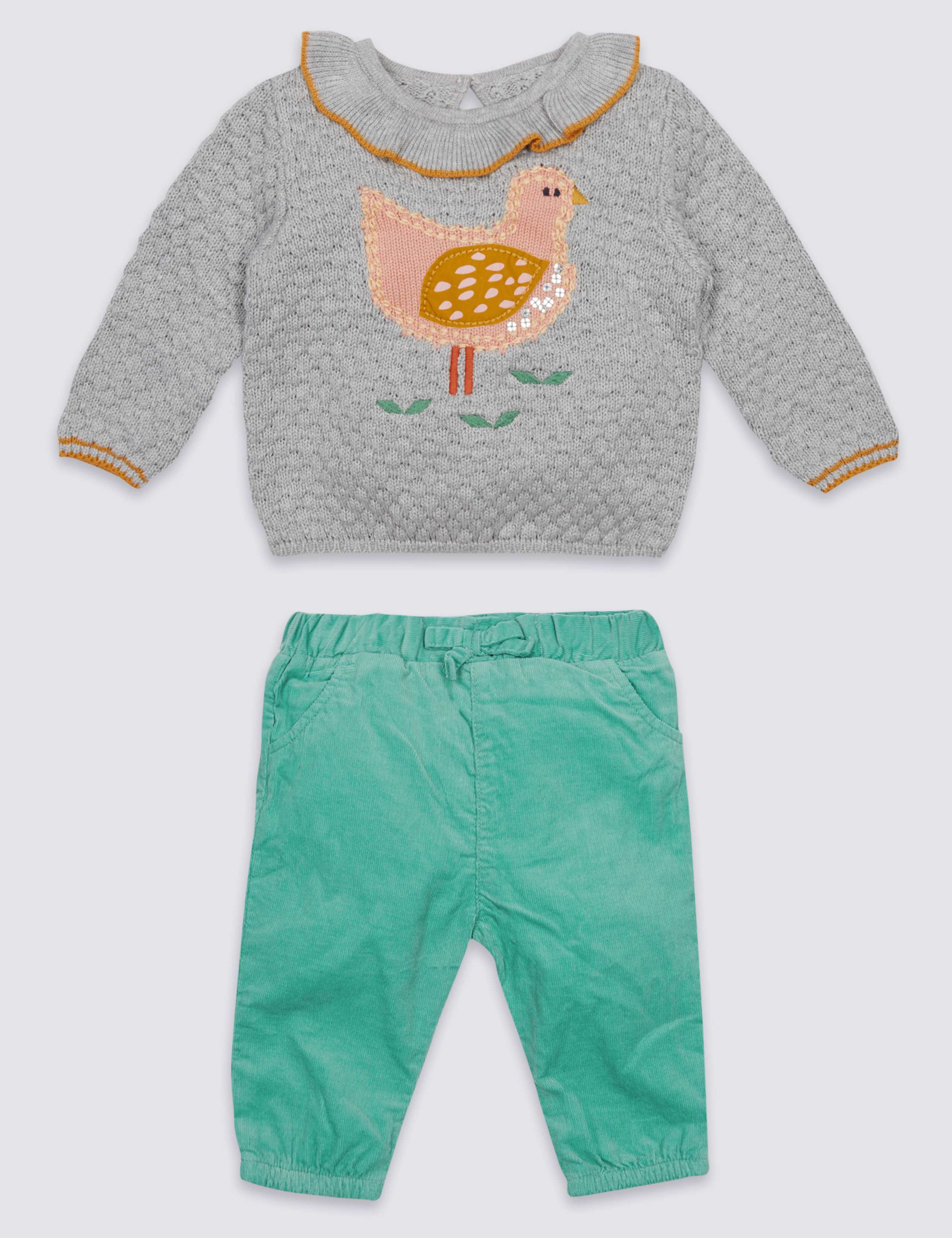2 Piece Bird Jumper & Cord Bottom Outfit 1 of 7