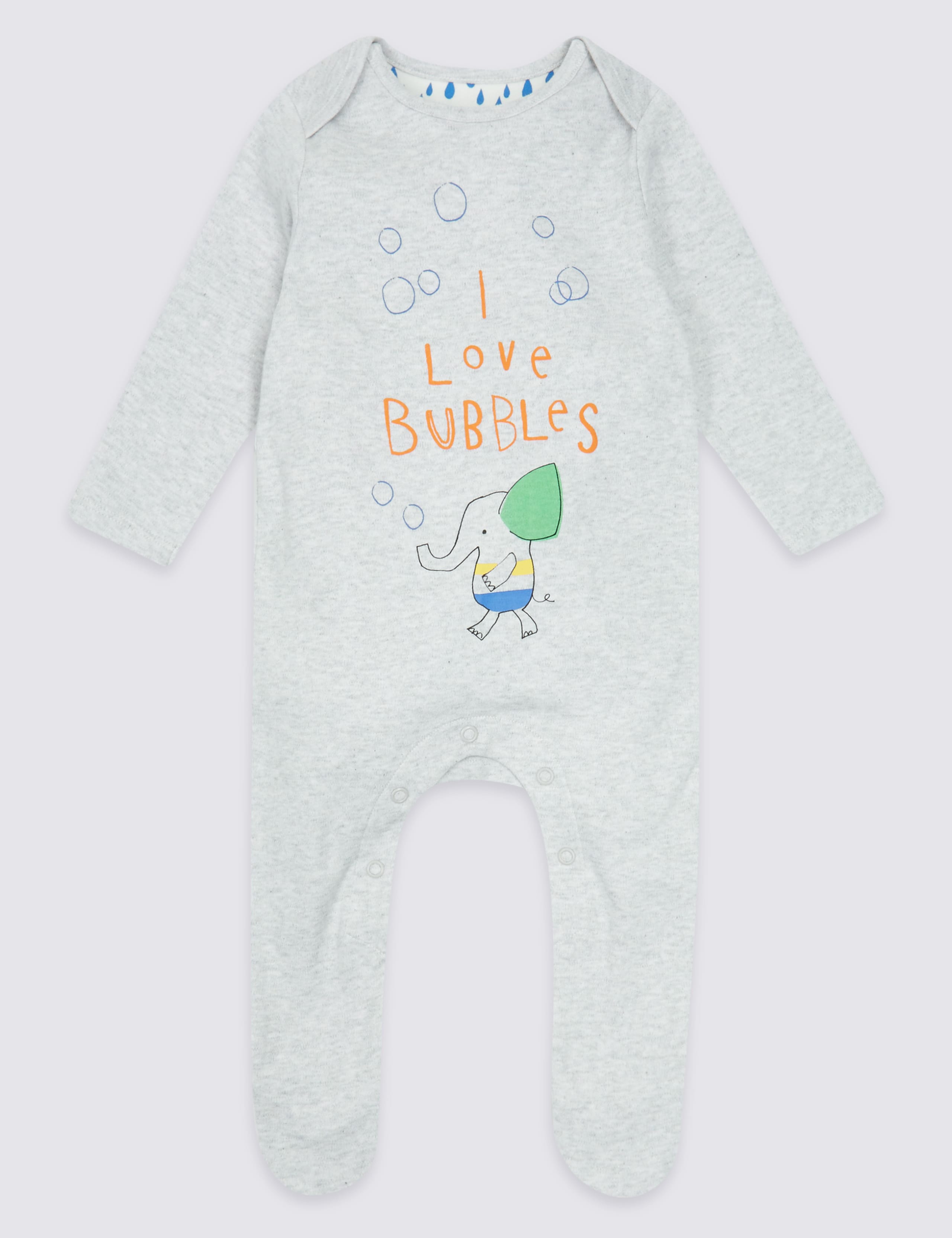 2 Pack Printed Pure Cotton Sleepsuits 2 of 8
