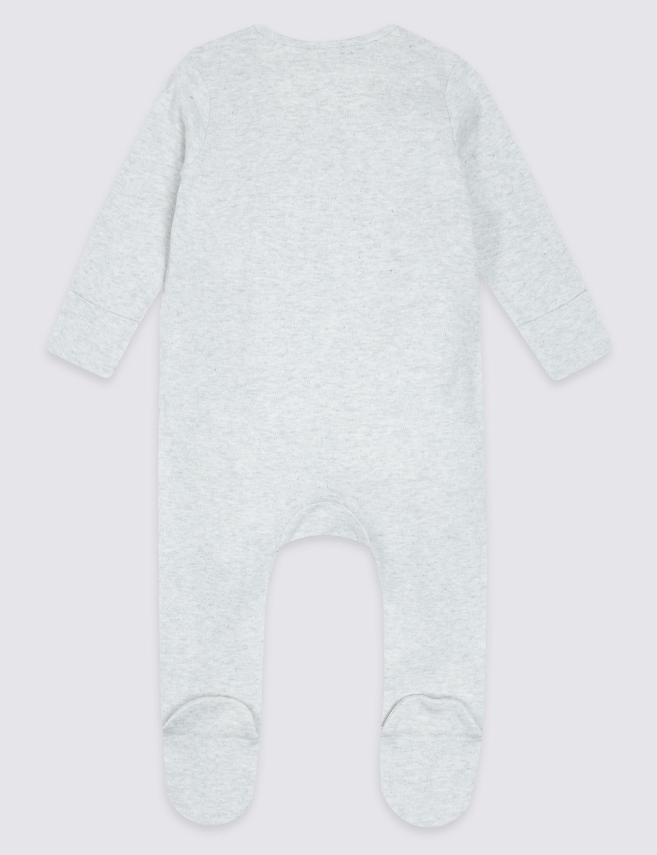 2 Pack Printed Pure Cotton Sleepsuits 4 of 8