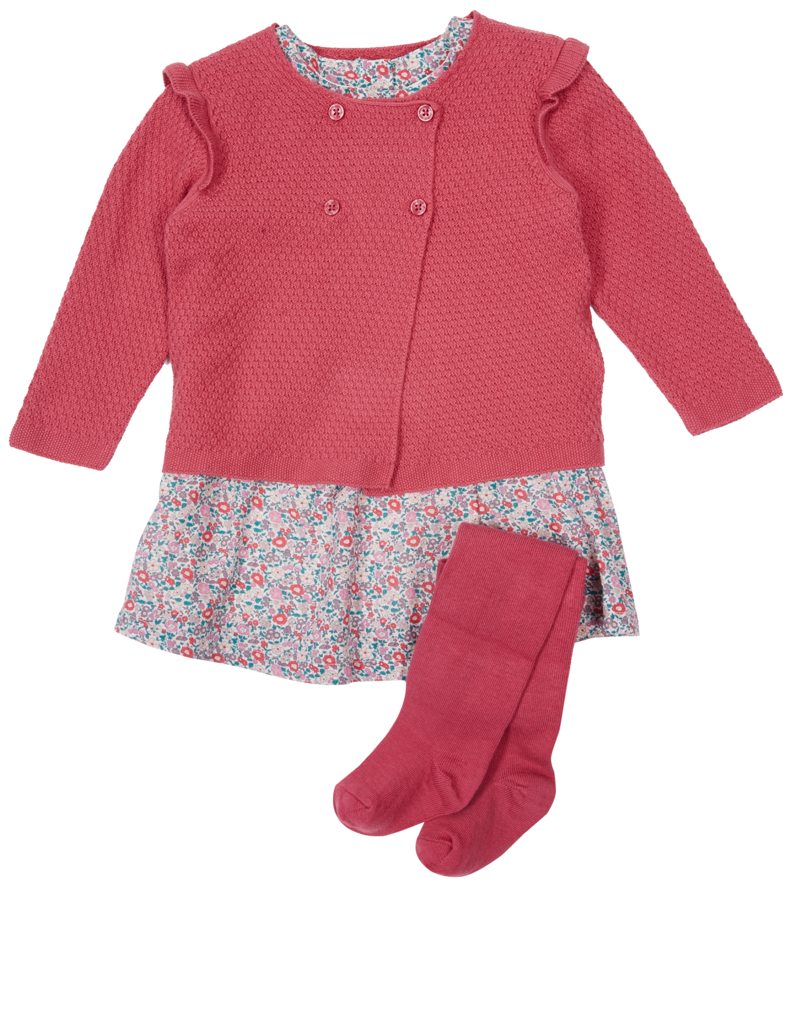 3 Piece Cardigan & Dress with Tights 8 of 8