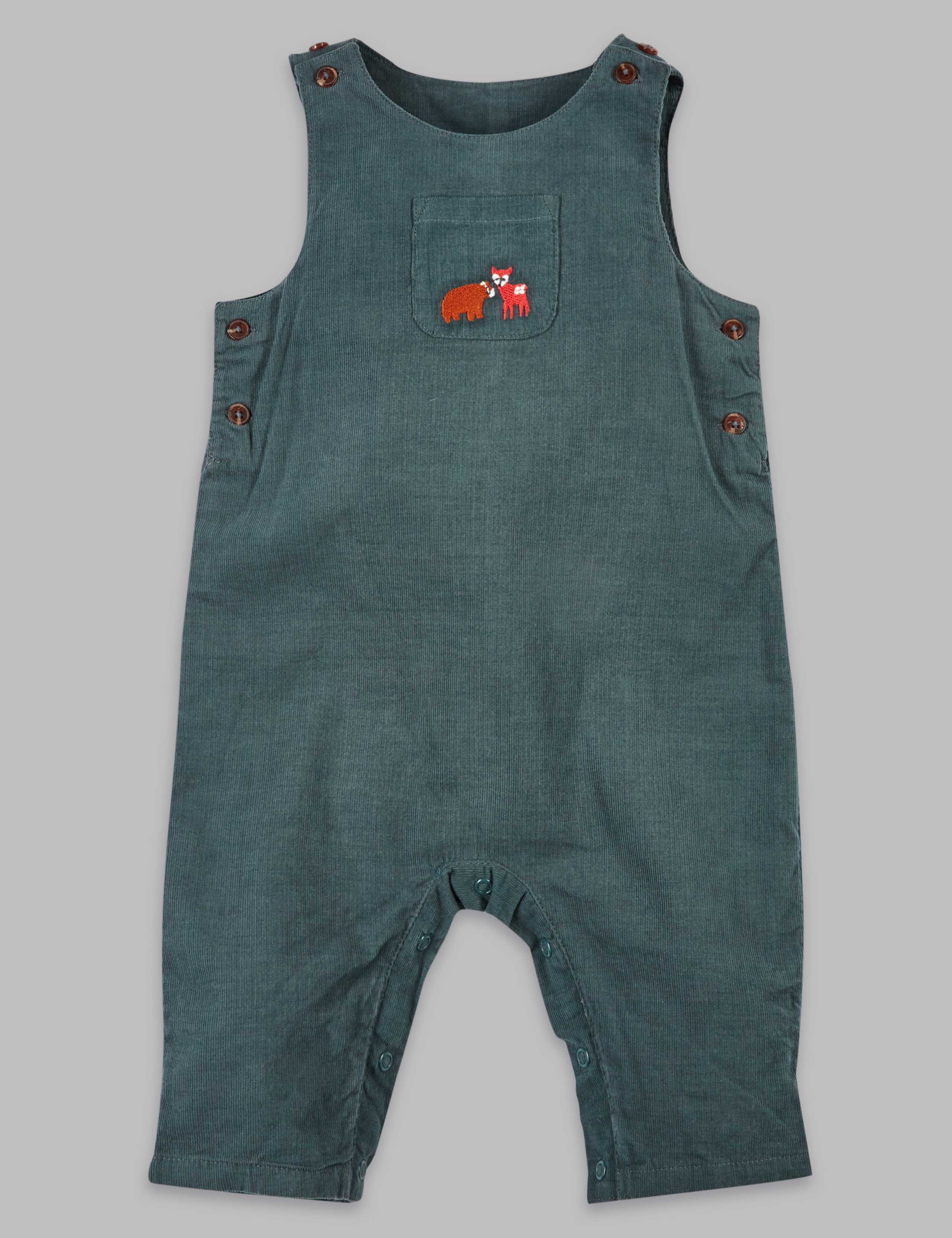 2 Piece Cord Dungarees & Woven Bodysuit Outfit 3 of 7