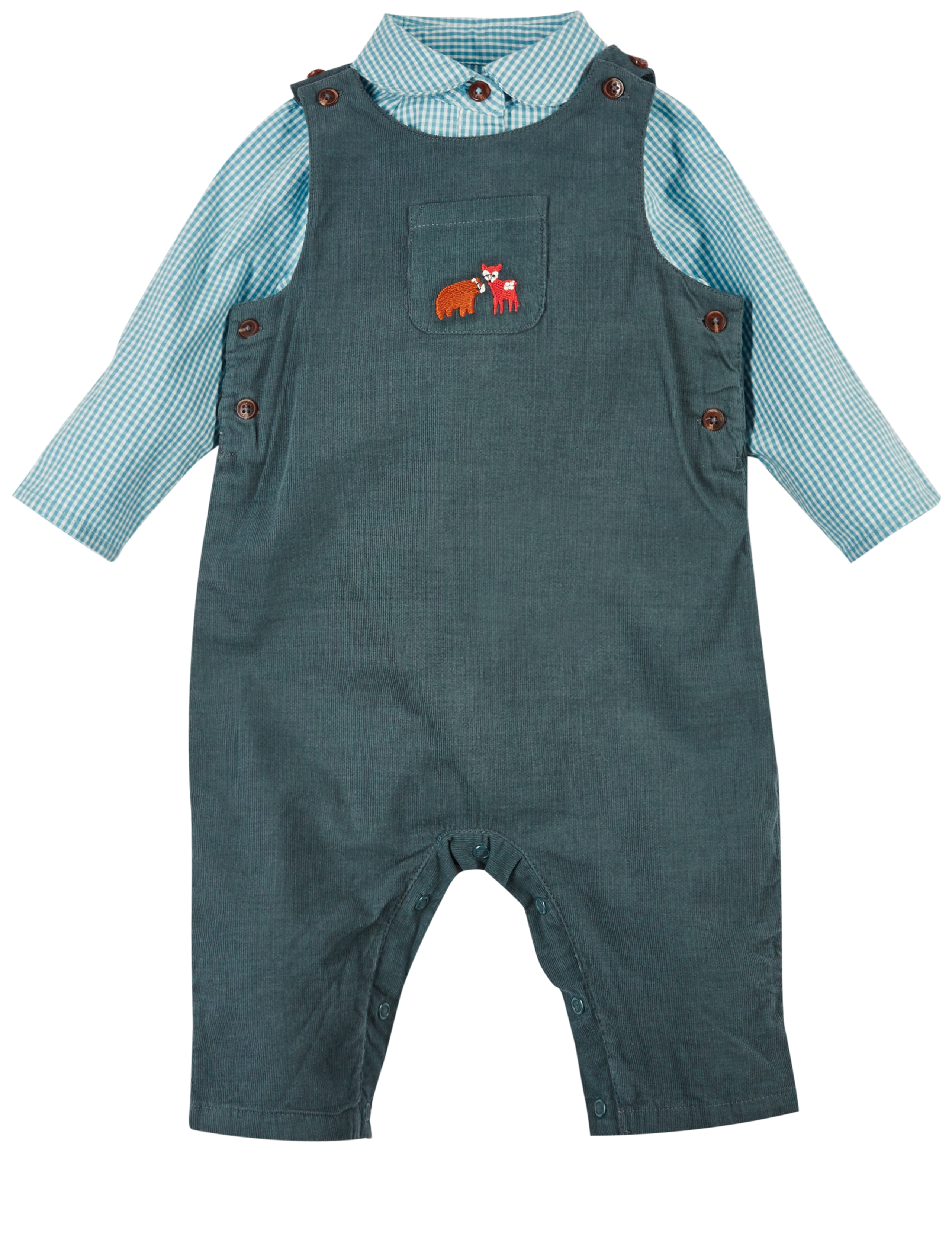 2 Piece Cord Dungarees & Woven Bodysuit Outfit 6 of 7