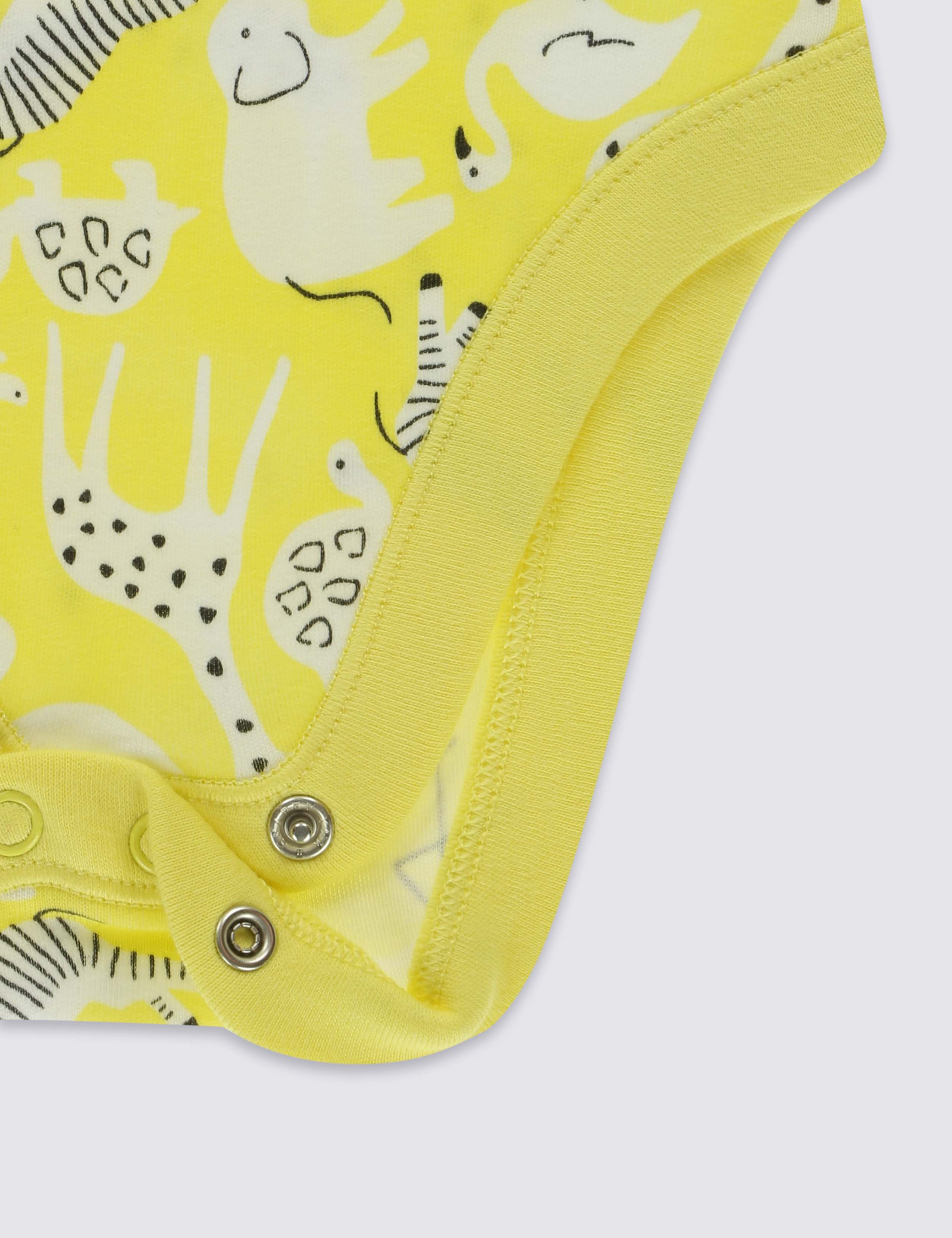 5 Pack Safari Animal Cotton Bodysuits 6 of 7