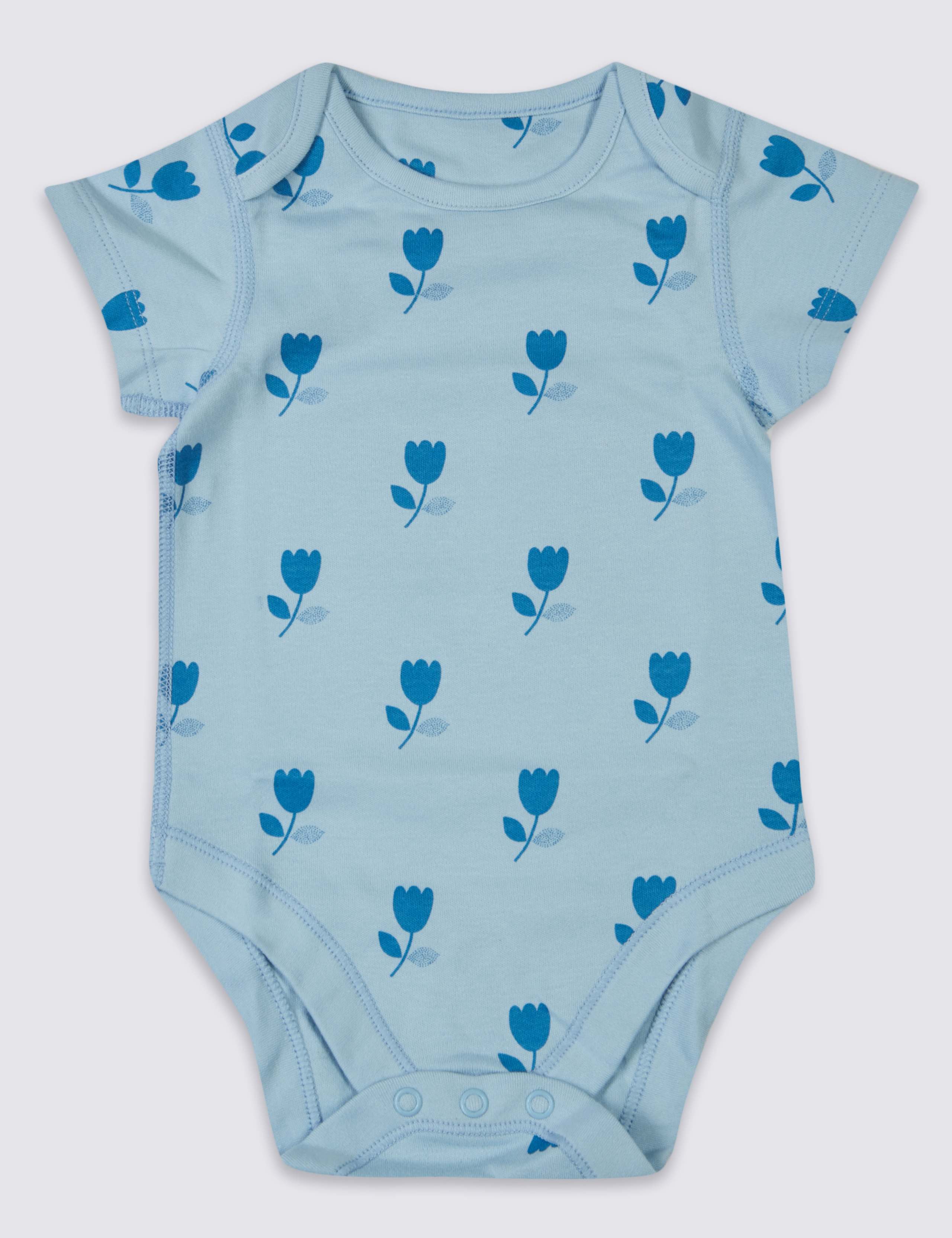 5 Pack Pure Cotton Flat Seams Bodysuits 2 of 6