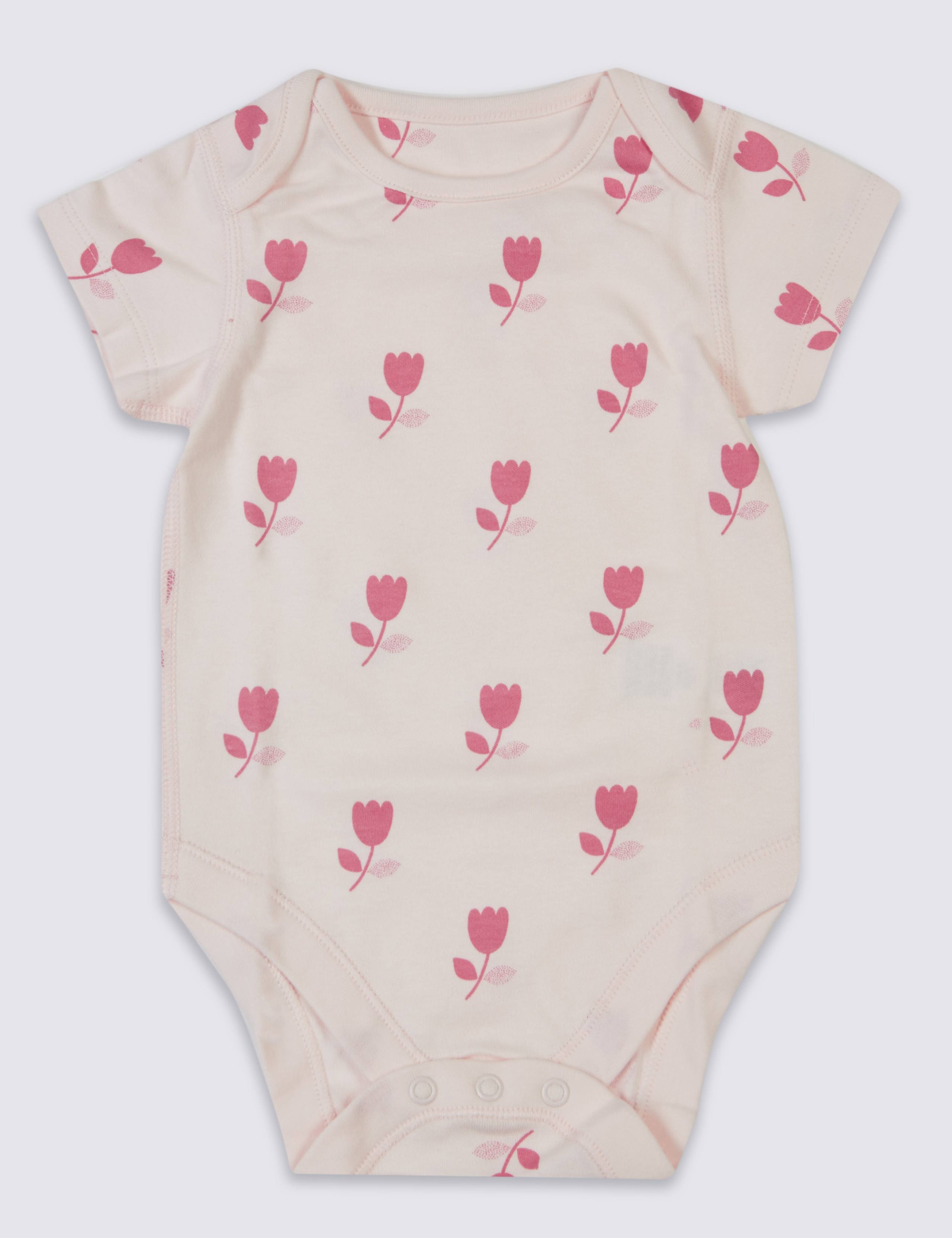 5 Pack Pure Cotton Flat Seams Bodysuits 3 of 6