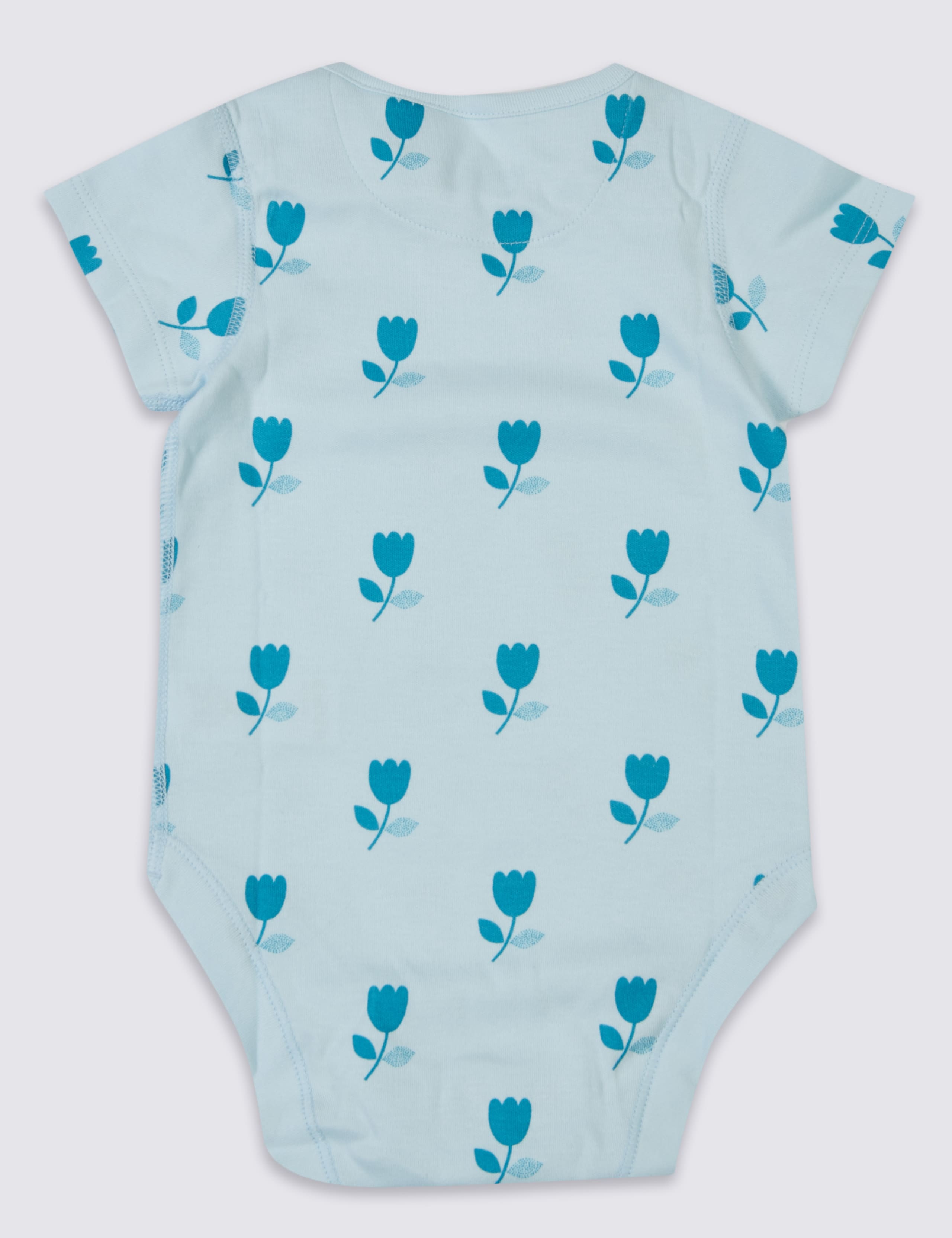 5 Pack Pure Cotton Flat Seams Bodysuits 5 of 6