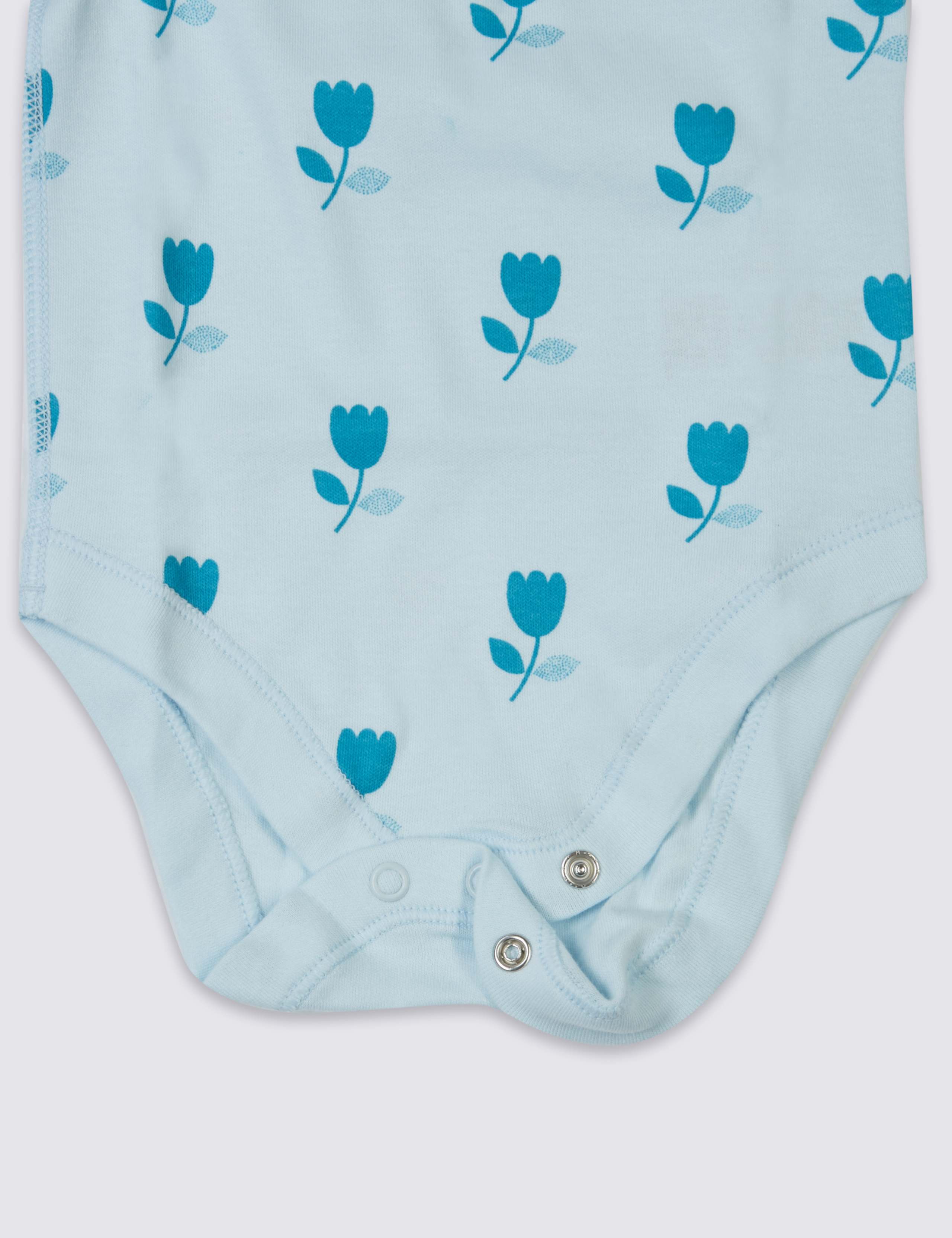 5 Pack Pure Cotton Flat Seams Bodysuits 6 of 6