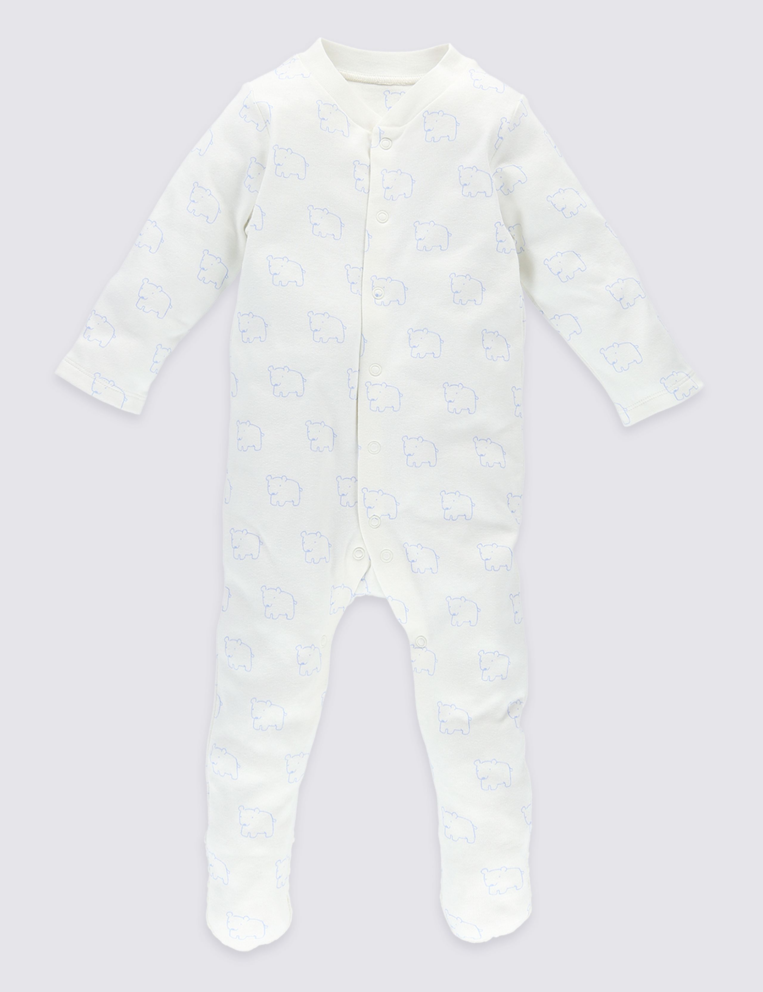 3 Pack Pure Cotton Sleepsuits 2 of 8