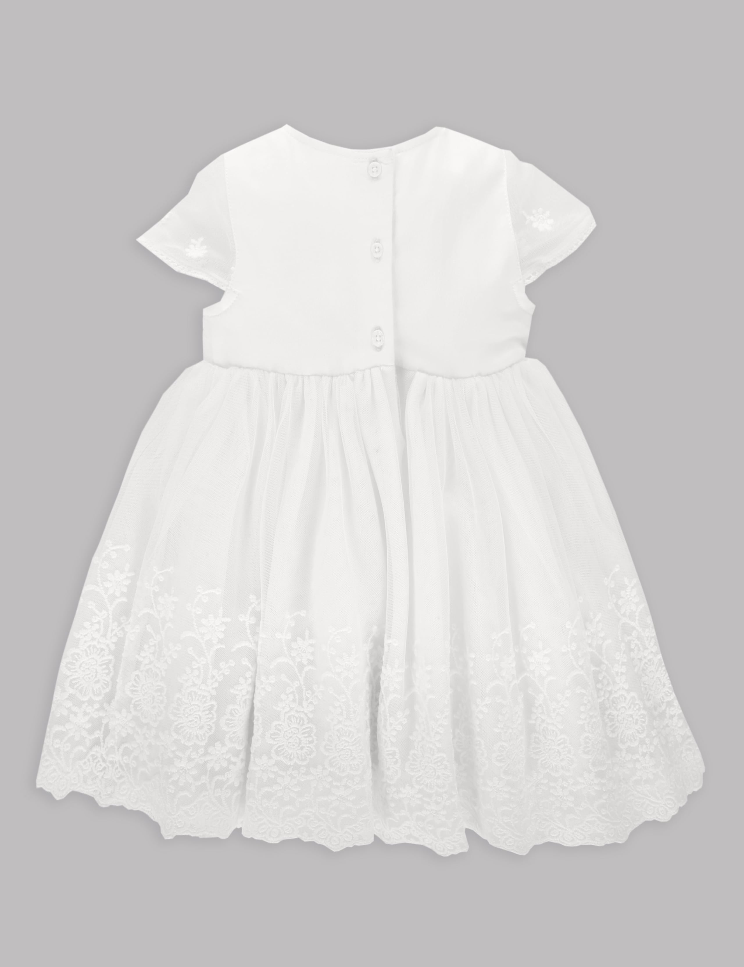 Embroidered Lace Christening Baby Dress 2 of 5