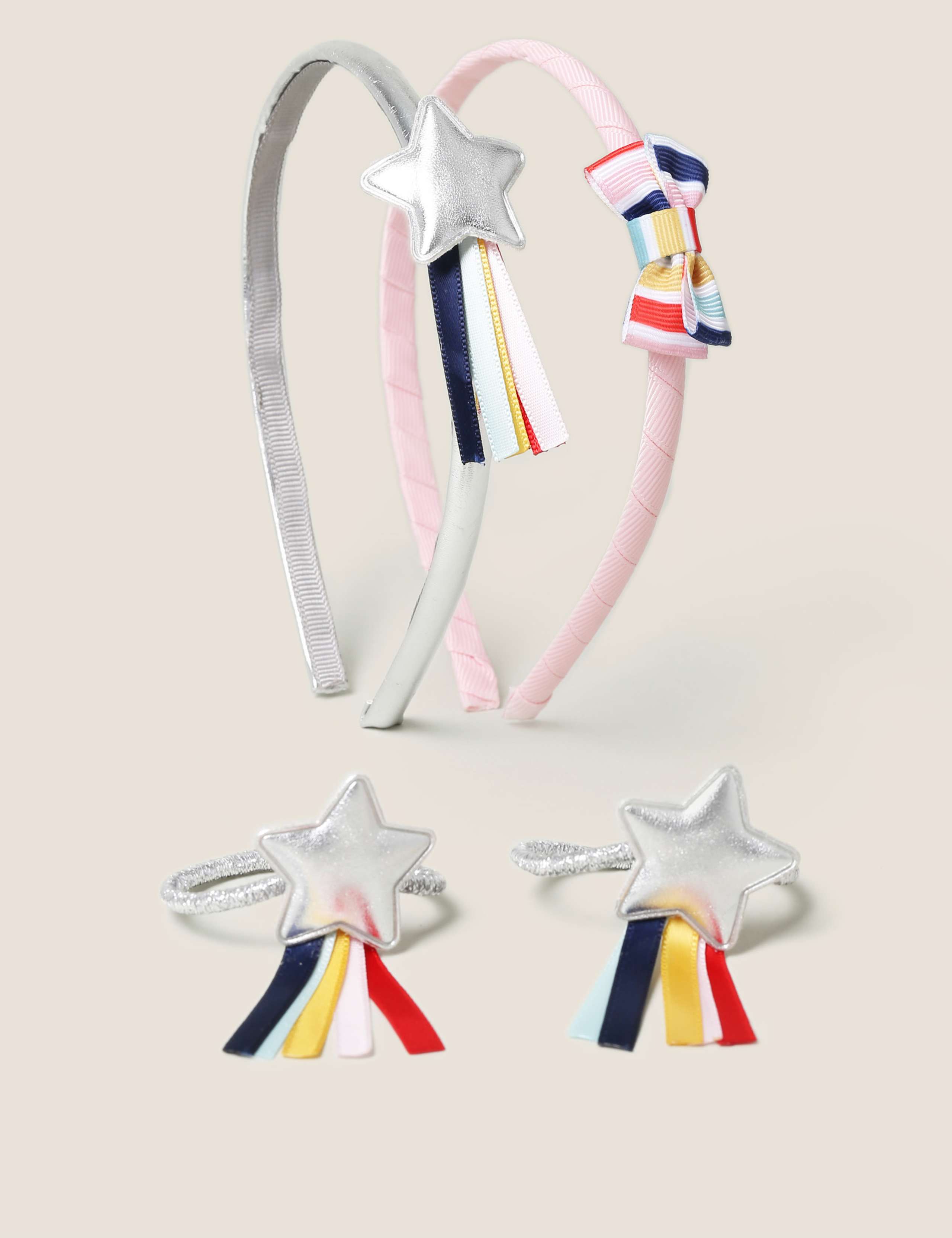 Kids' Rainbow Alicebands and Star Hair Bobbles Multipack 1 of 2