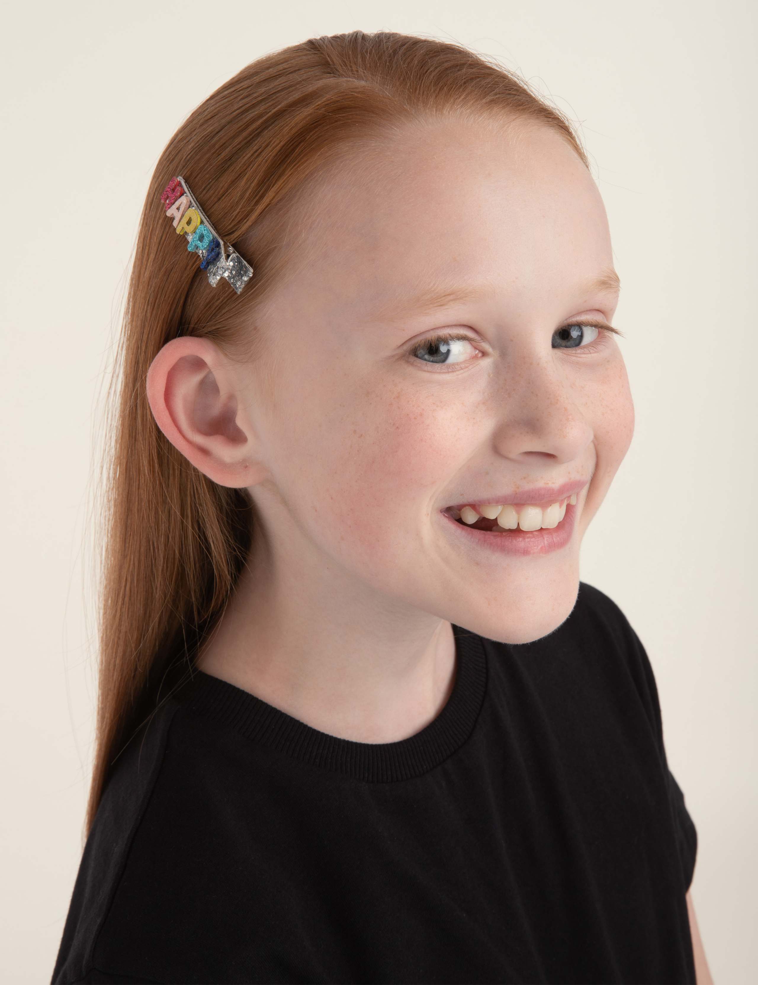 Kids' Glitter Cloud Motif HeadBand & 2 Pack Glitter Happy Hair Clips Set 3 of 4