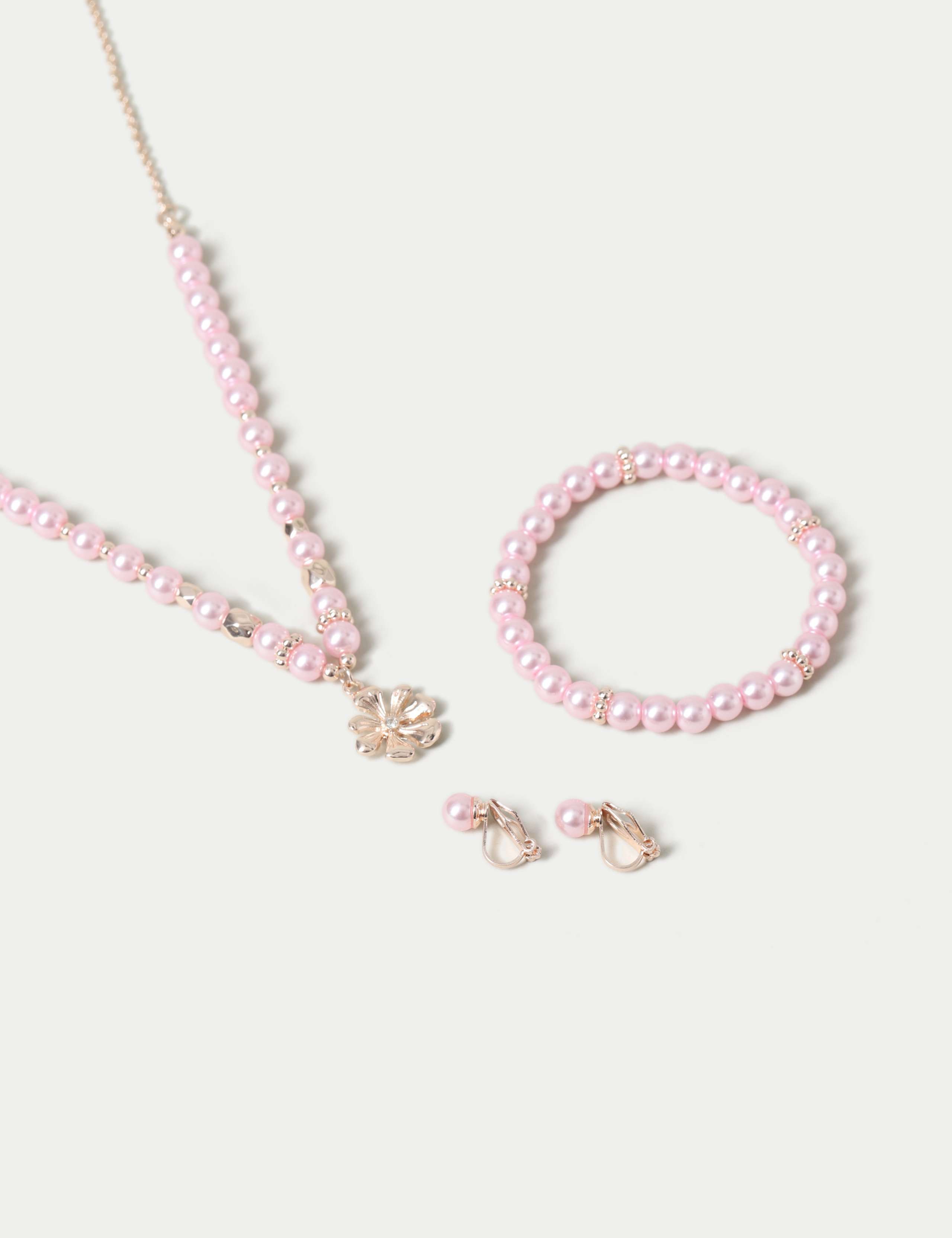 Daisy Pink Necklace and Bracelet Set 2 of 2