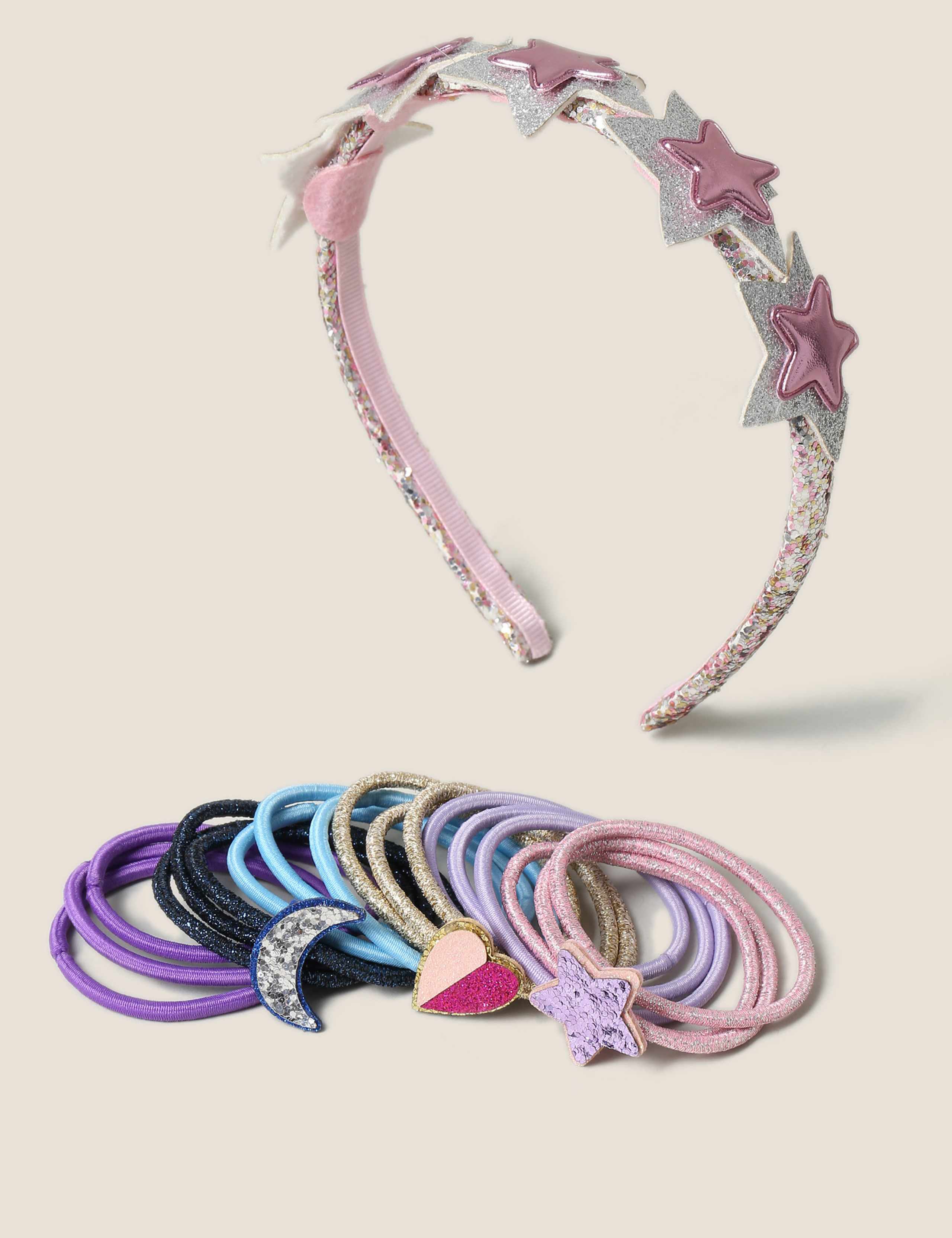 Multipack Glitter Star Headband and Motif Hairbands 1 of 2