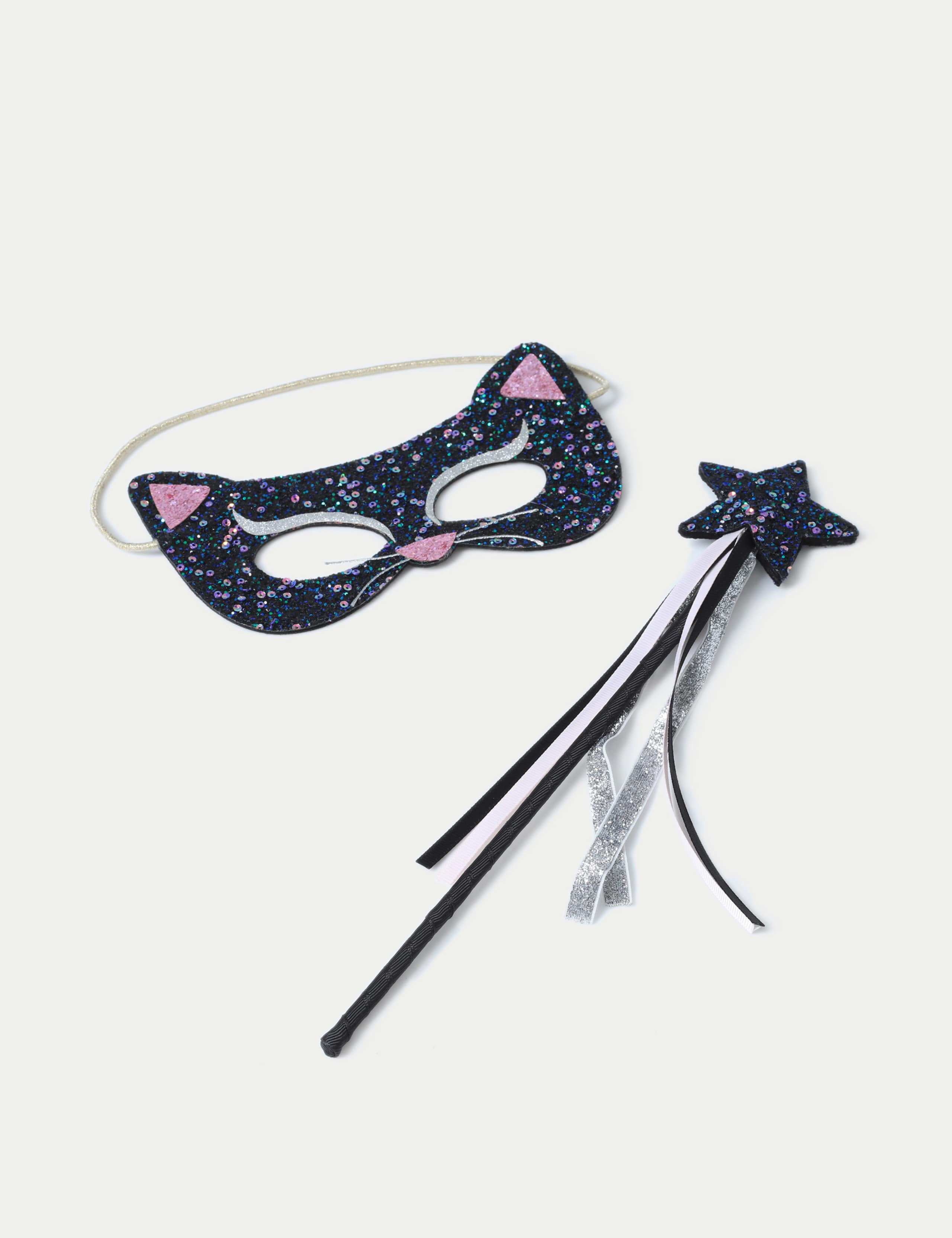 Halloween Glitter Cat Mask & Wand Set 2 of 2