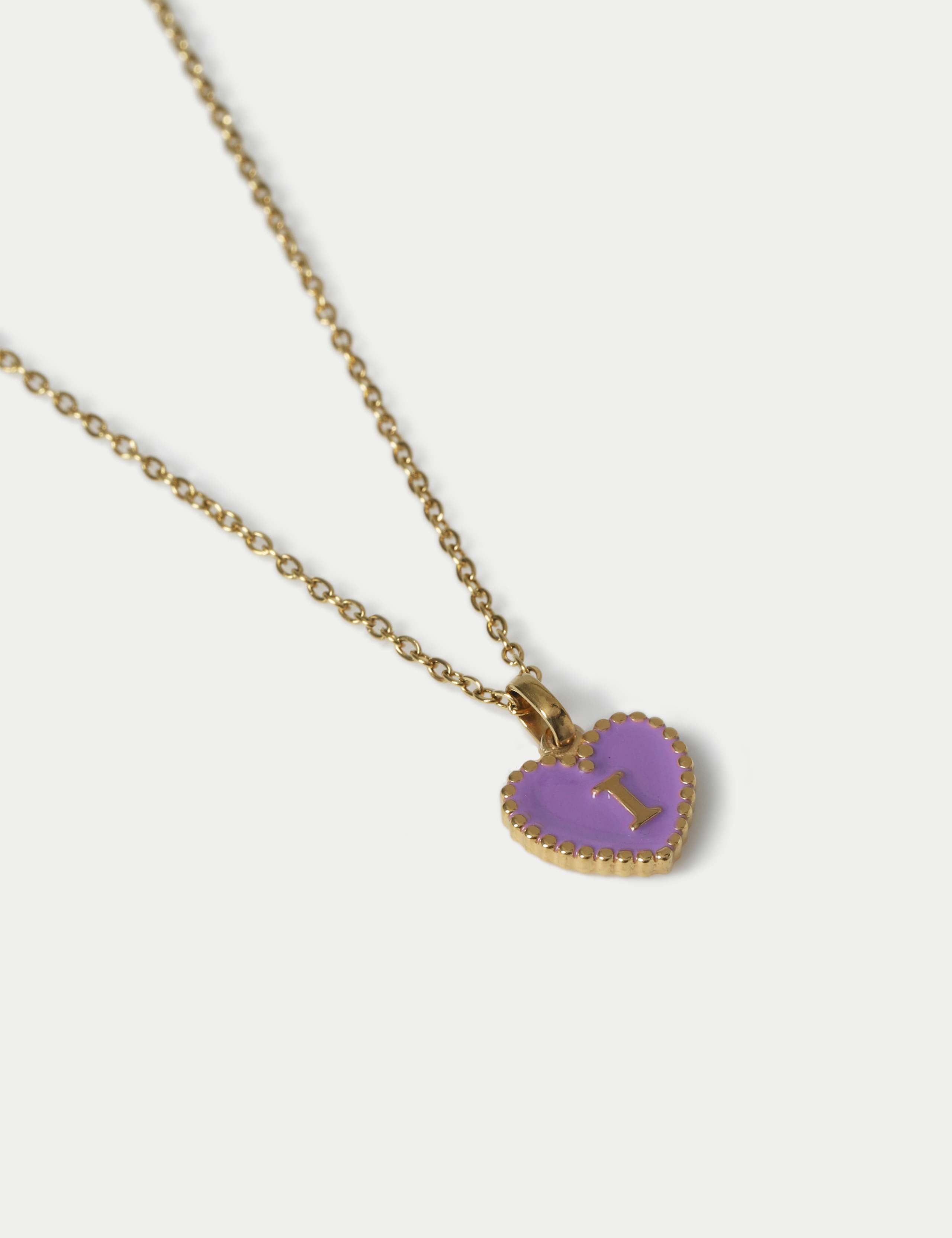 14ct Gold Plated Initial Heart Necklace 2 of 3
