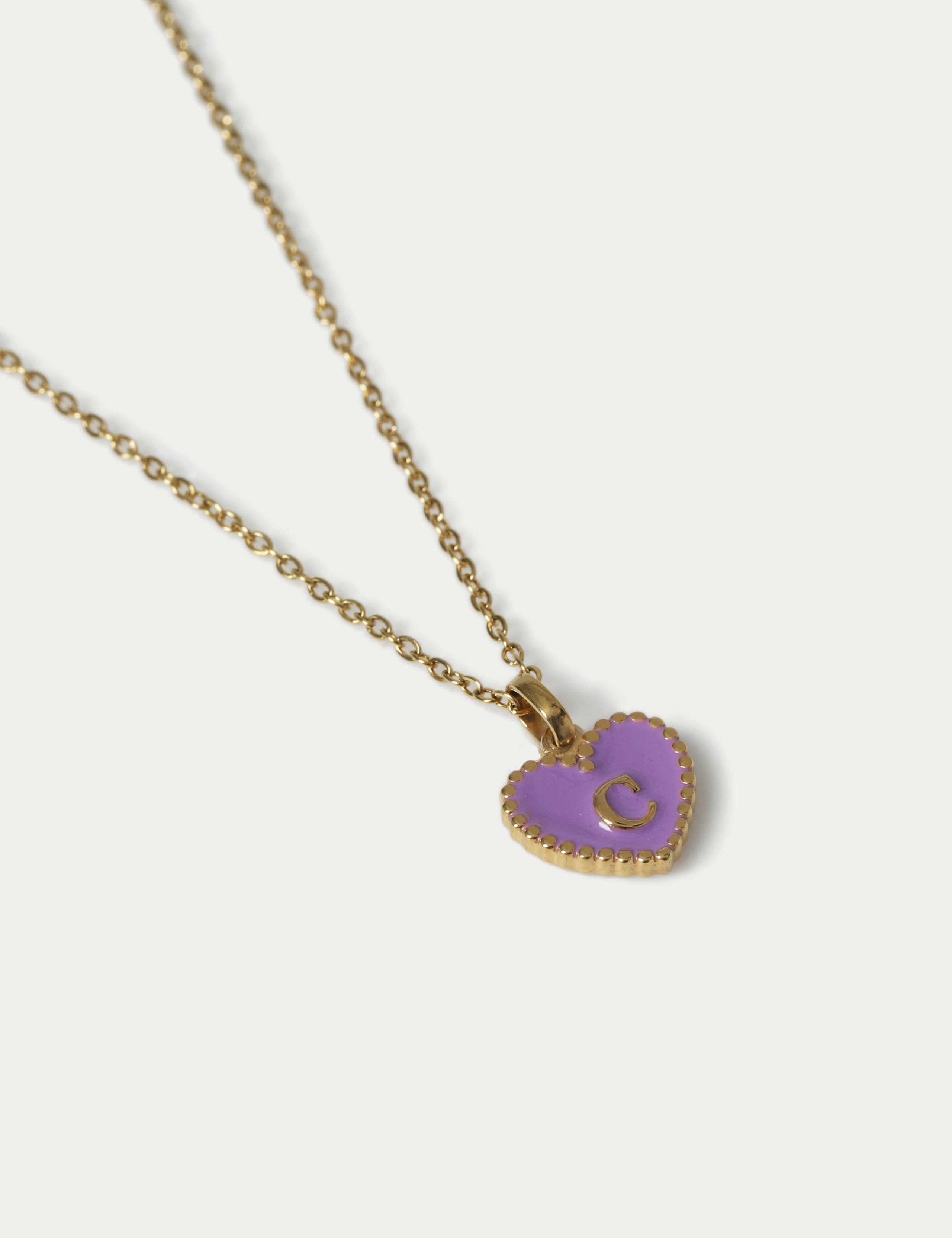 14ct Gold Plated Initial Heart Necklace 2 of 3