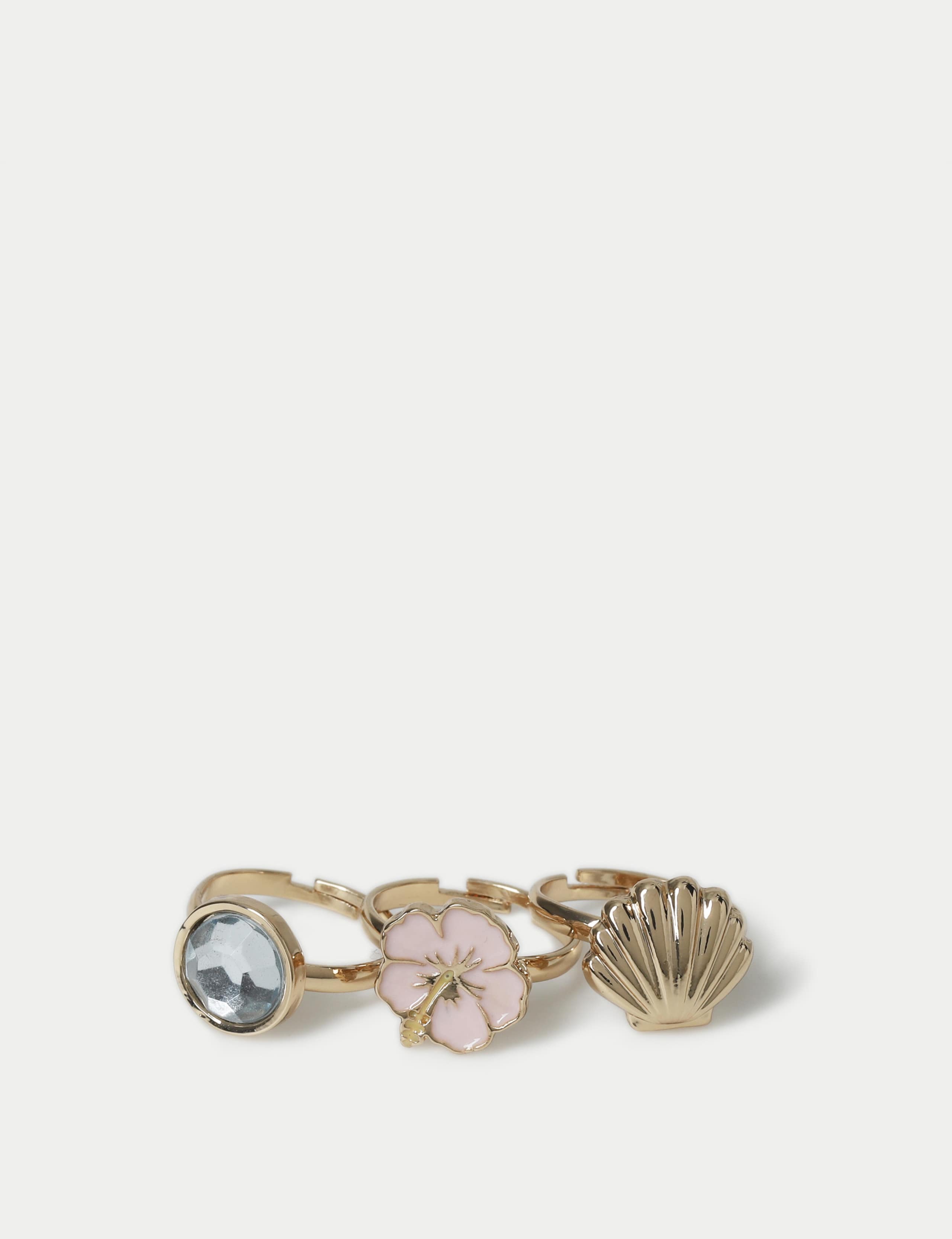 Shell and Flower Earring & Ring Set 3 of 3