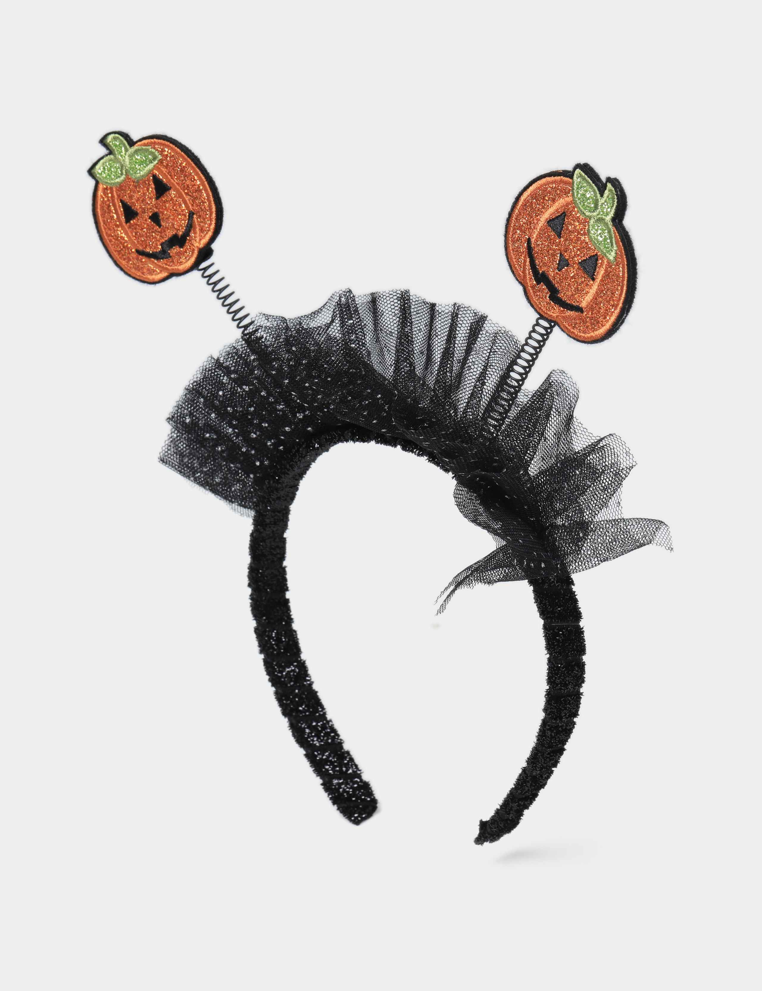 Halloween Tulle Pumpkin Headband 2 of 2