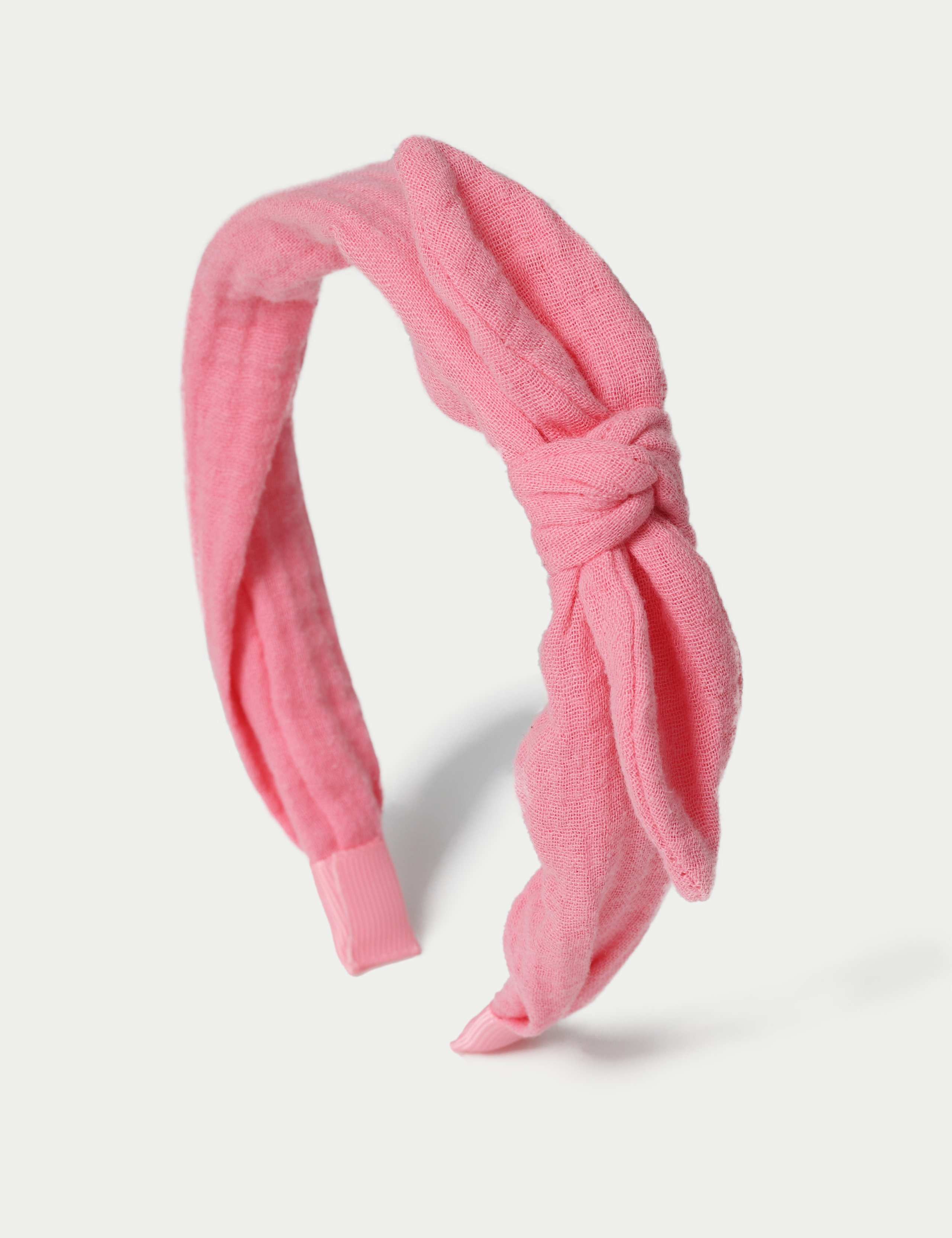 Pink Double Cloth Bow Alice Band 2 of 3