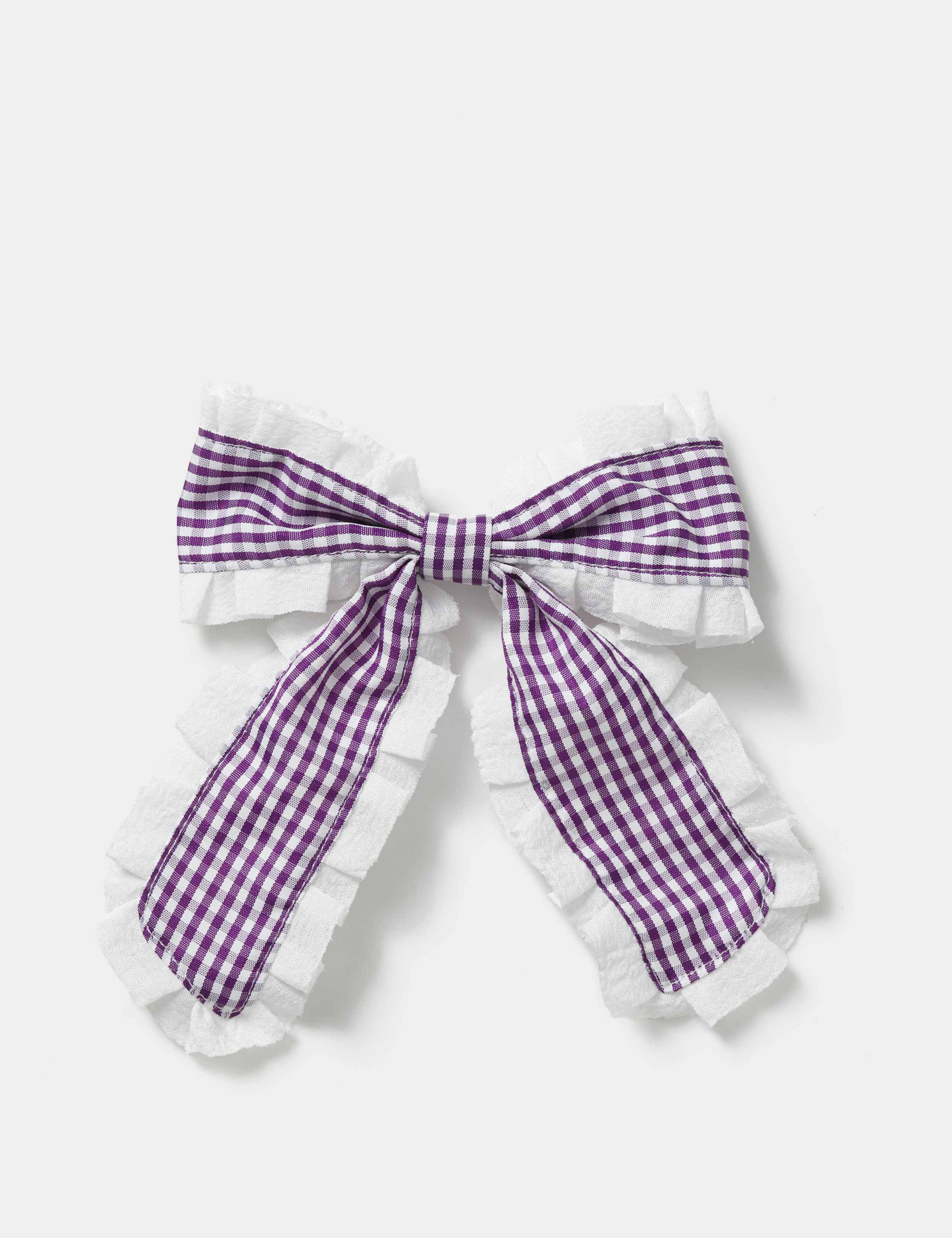 Back To School Gingham Trim Bow 1 of 2