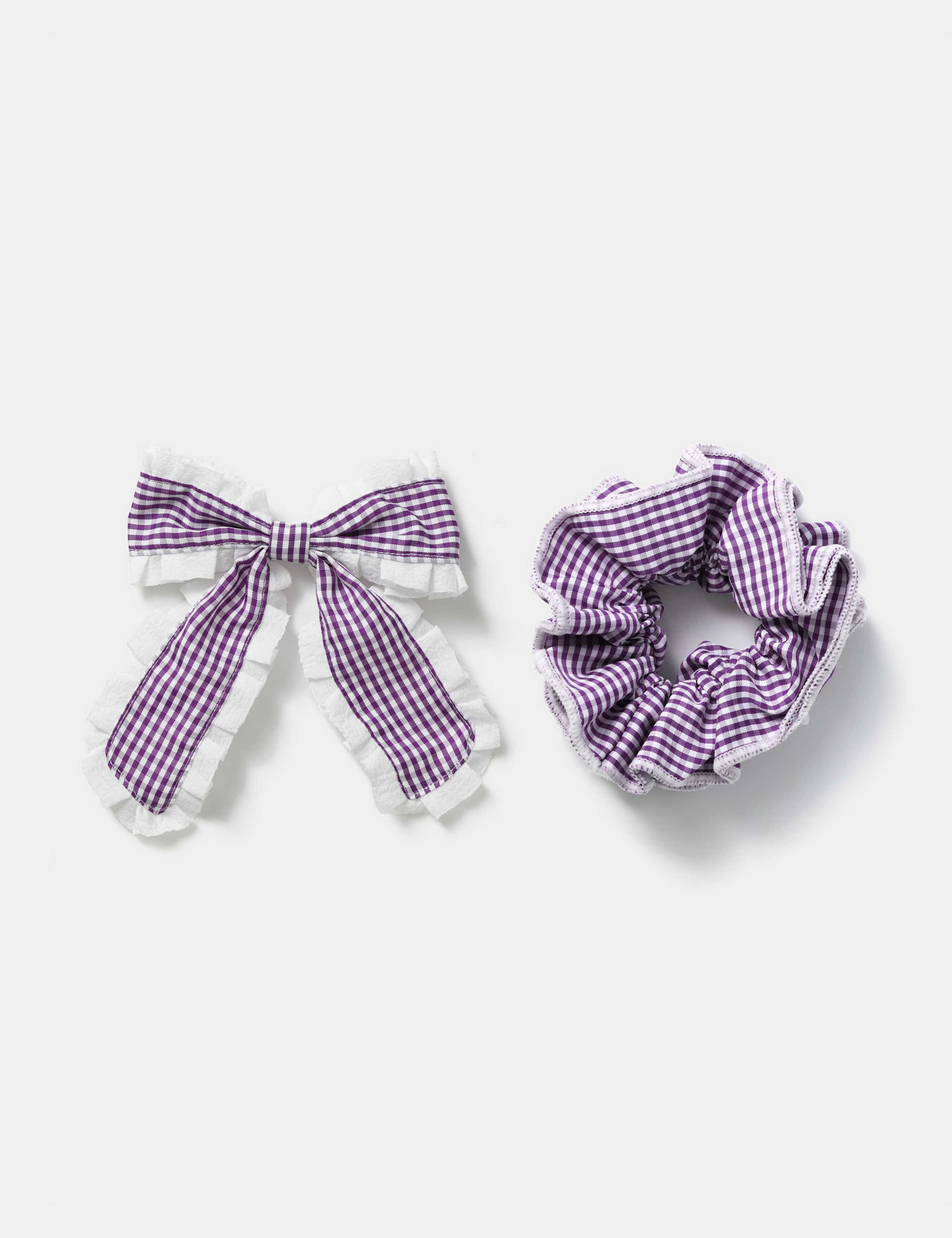 Back To School Gingham Scrunchie And Bow 1 of 2