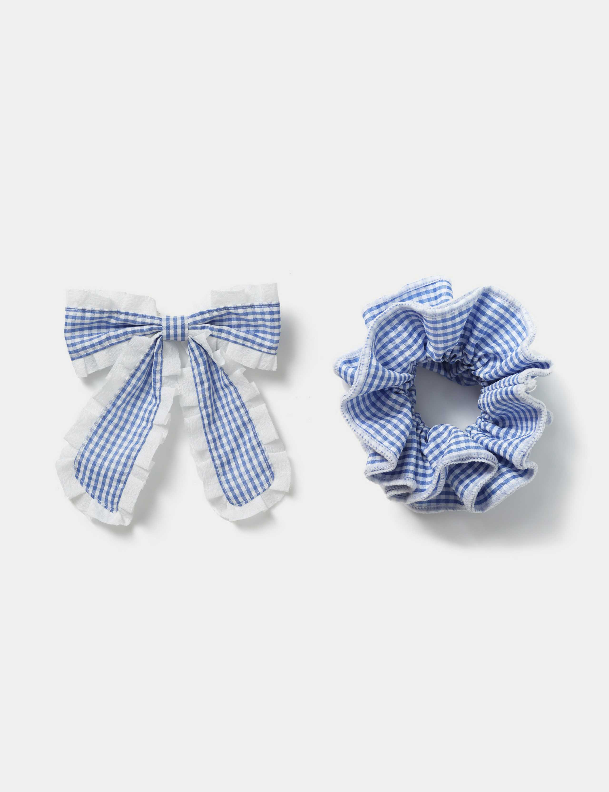 Back To School Gingham Scrunchie And Bow 1 of 2