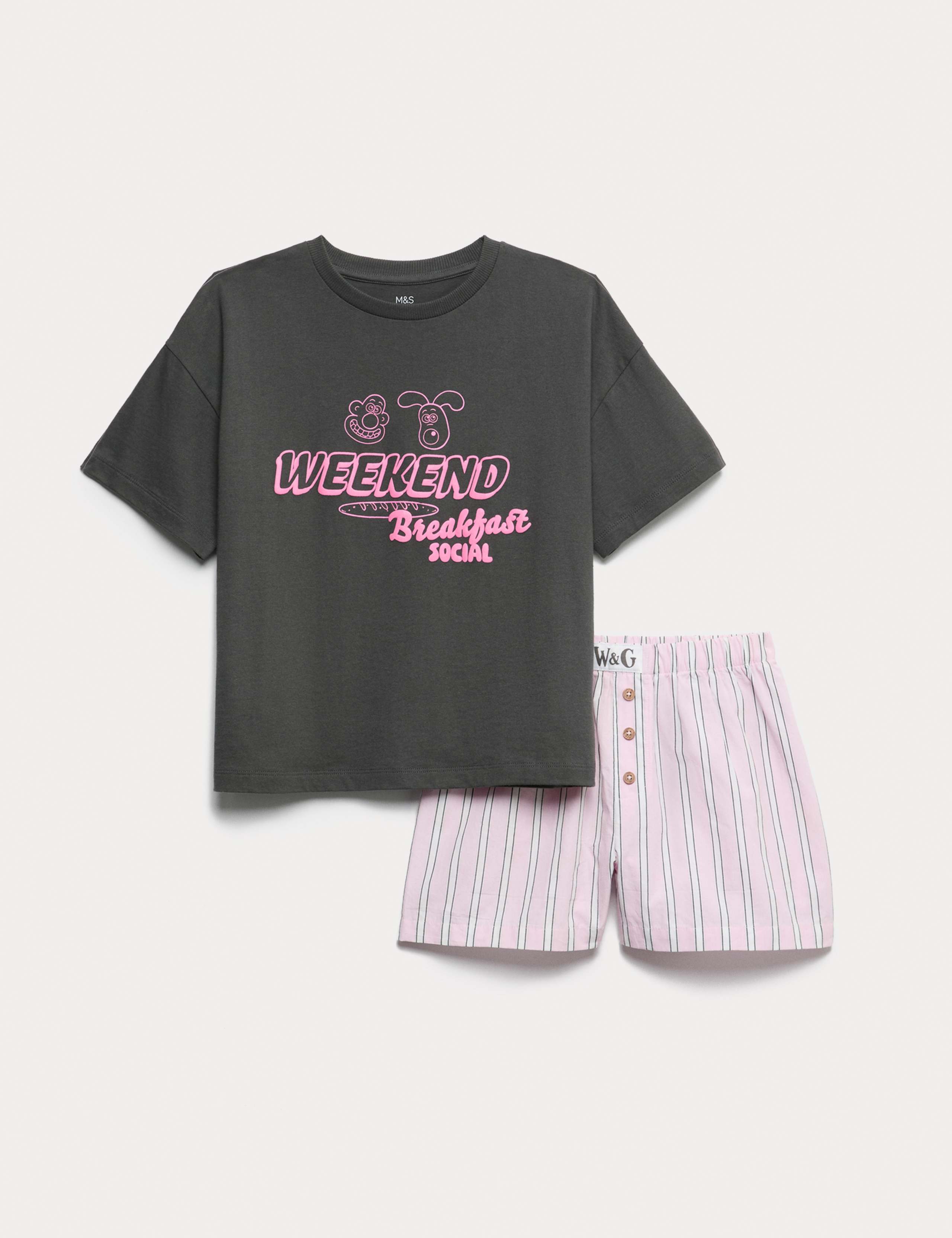 Pure Cotton Wallace & Gromit™ Pyjamas (6-16 Yrs) 2 of 5