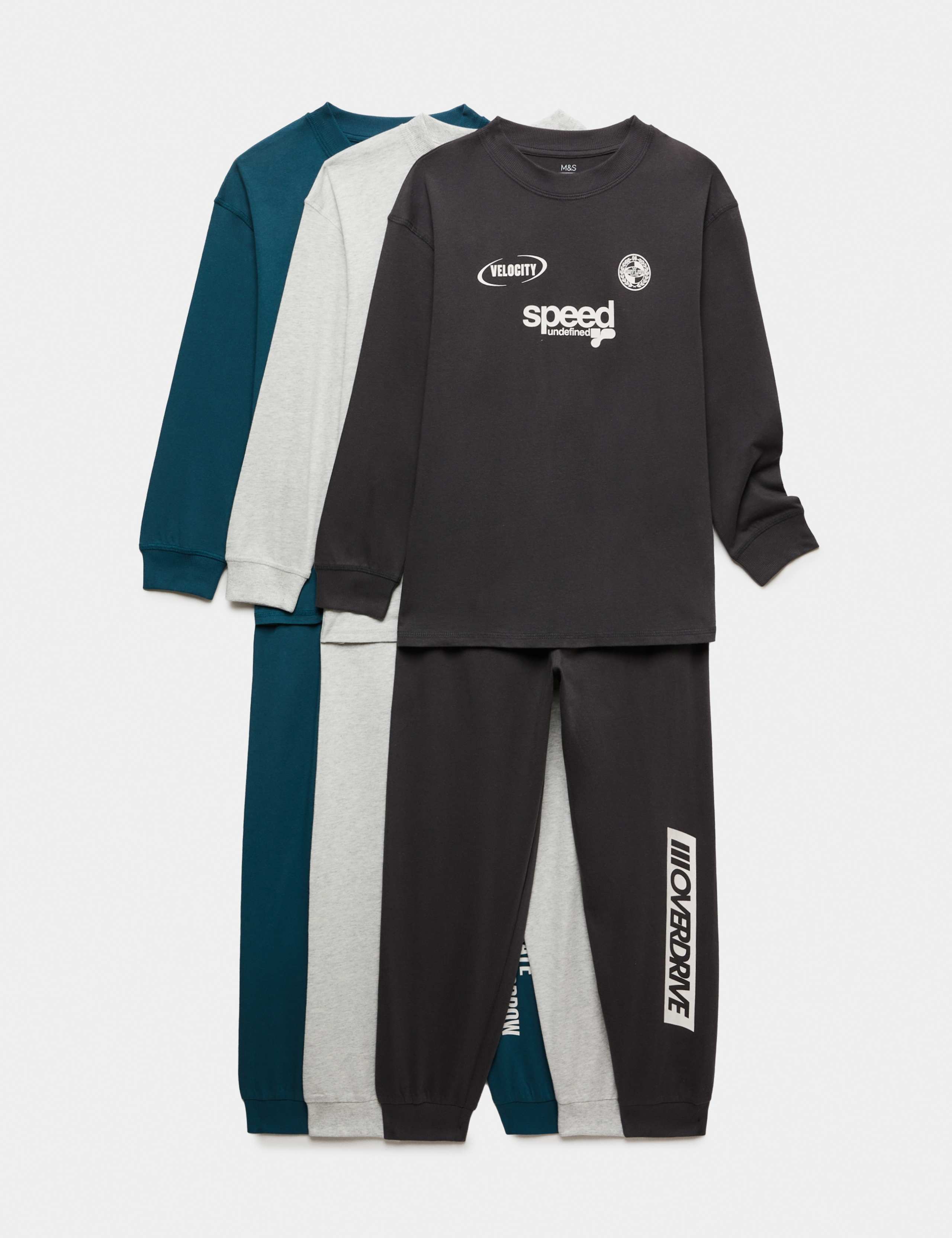 3pk Pure Cotton Graphic Pyjama Set (1-16 Yrs) 1 of 3