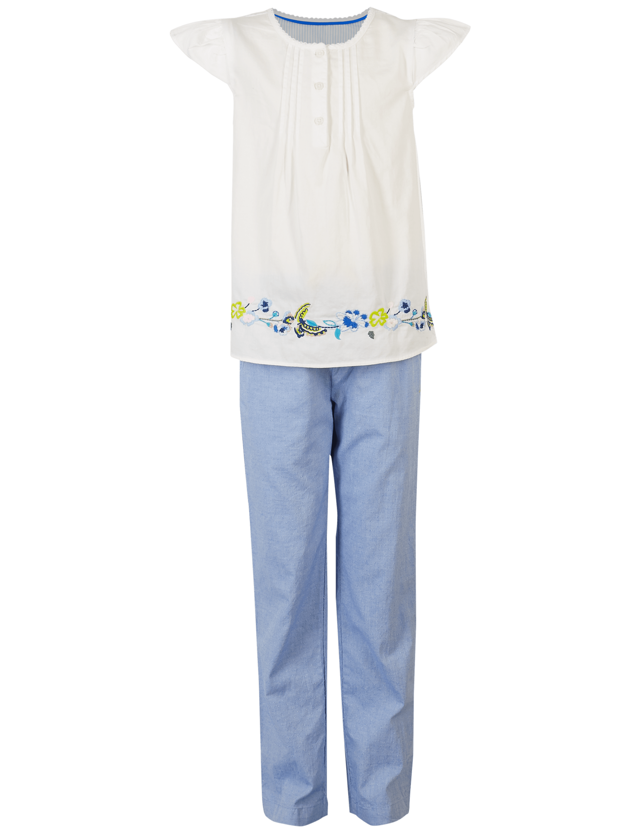 Pure Cotton Embroidered Pyjamas (1-16 Years) 5 of 6