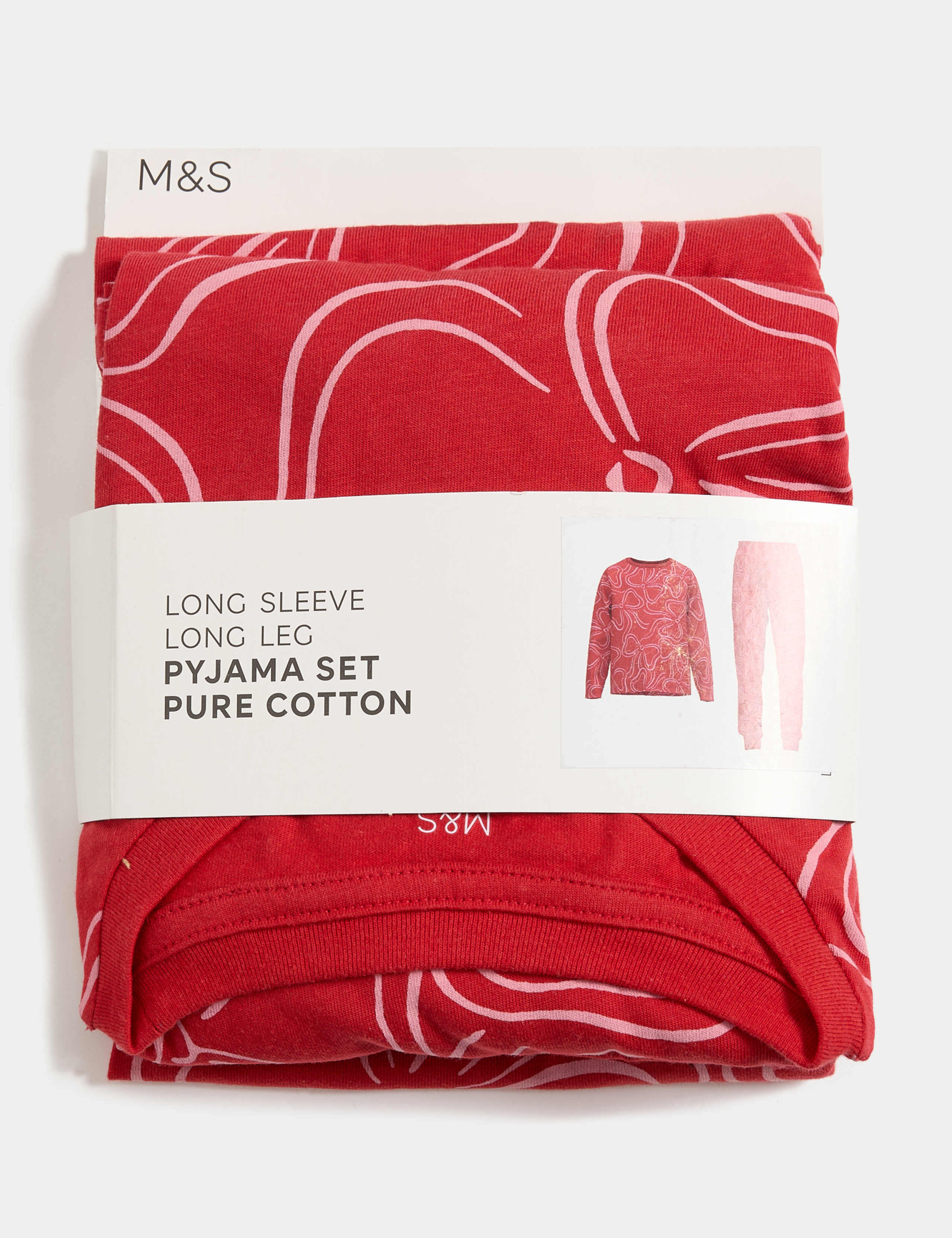 Pure Cotton Bow Print Pyjamas (12 Mths-16 Yrs) 2 of 2