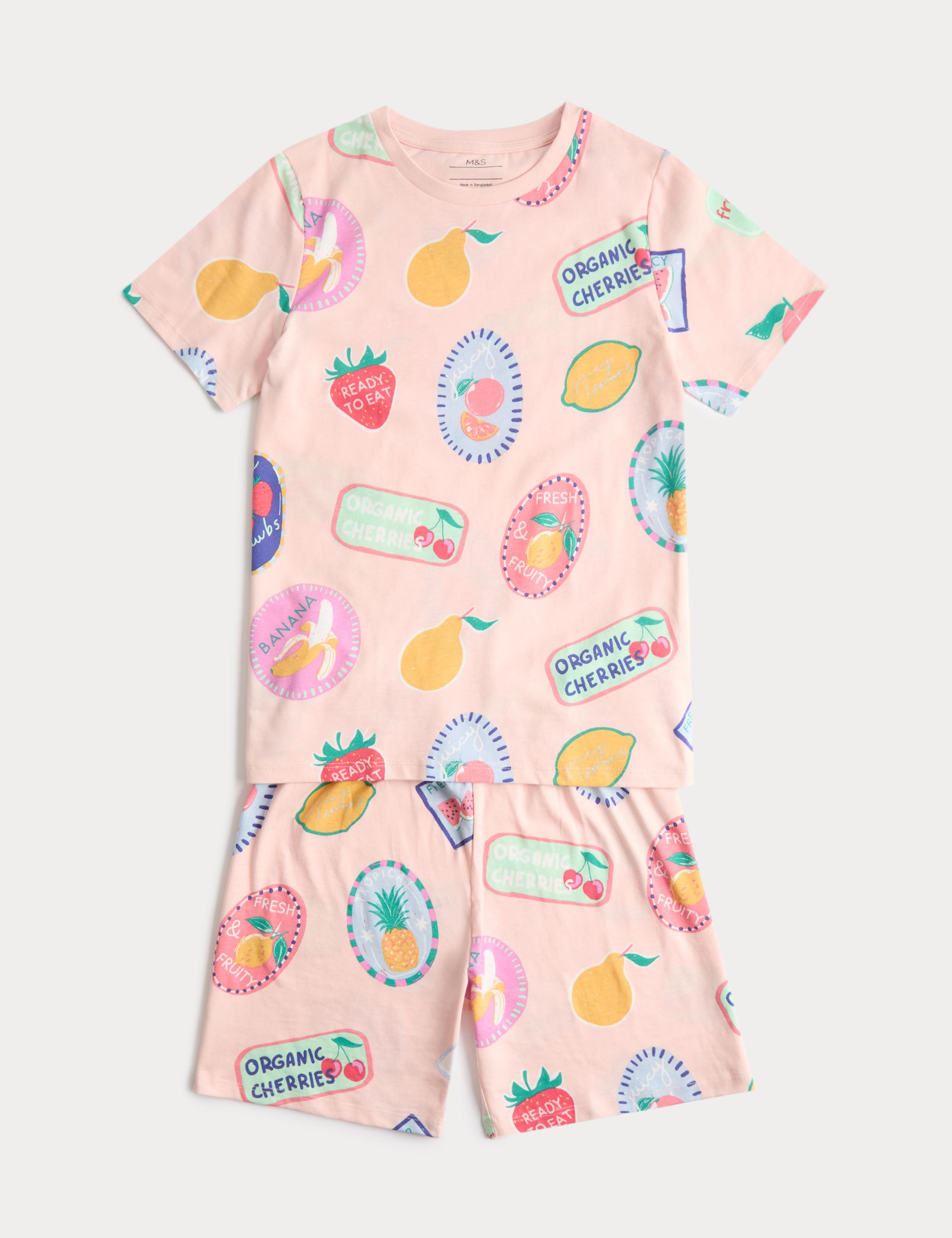 Pure Cotton Fruit Pyjamas (1-16 Yrs) 1 of 2