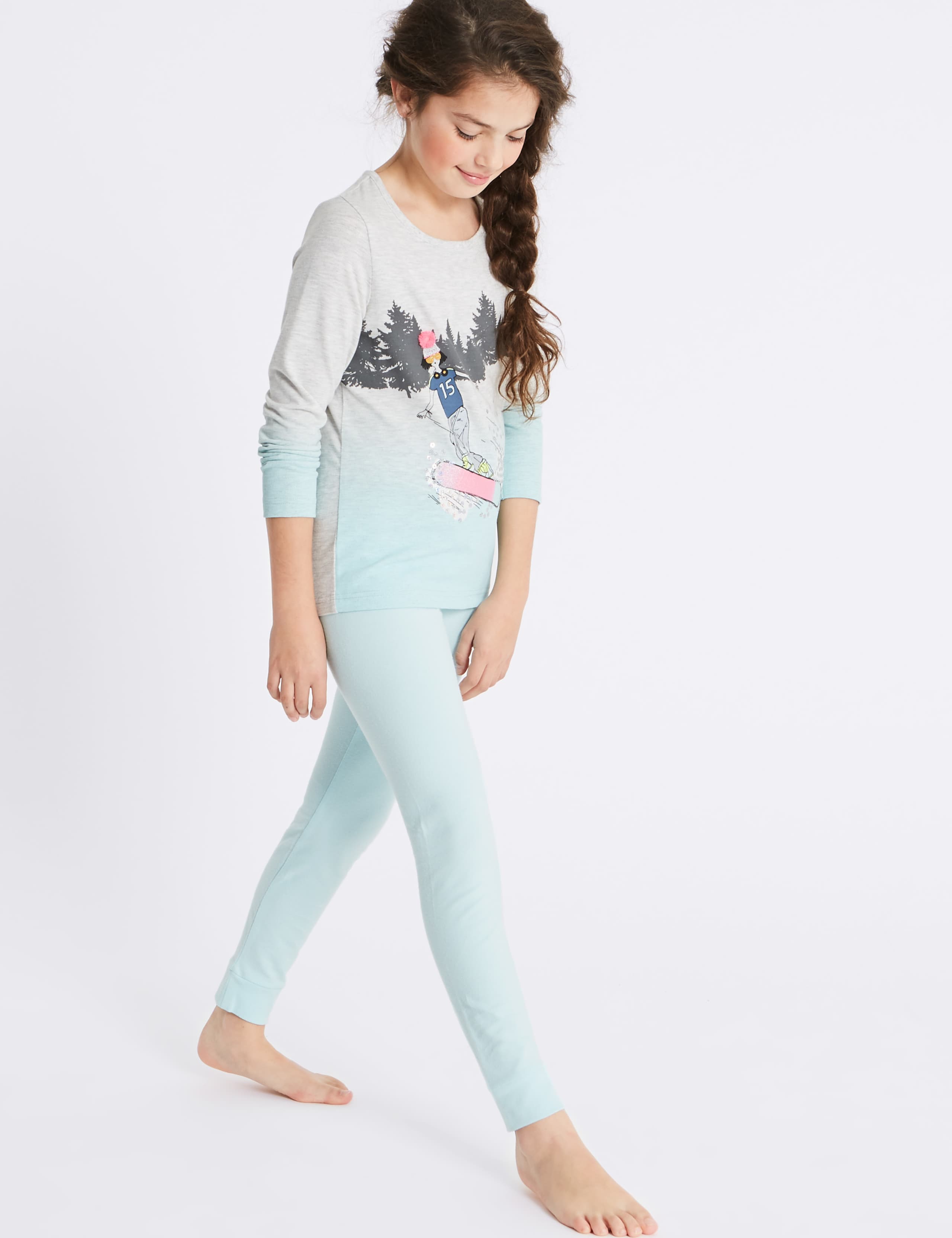 2 Pack Snowboard Print Pyjamas (3-16 Years) 3 of 5