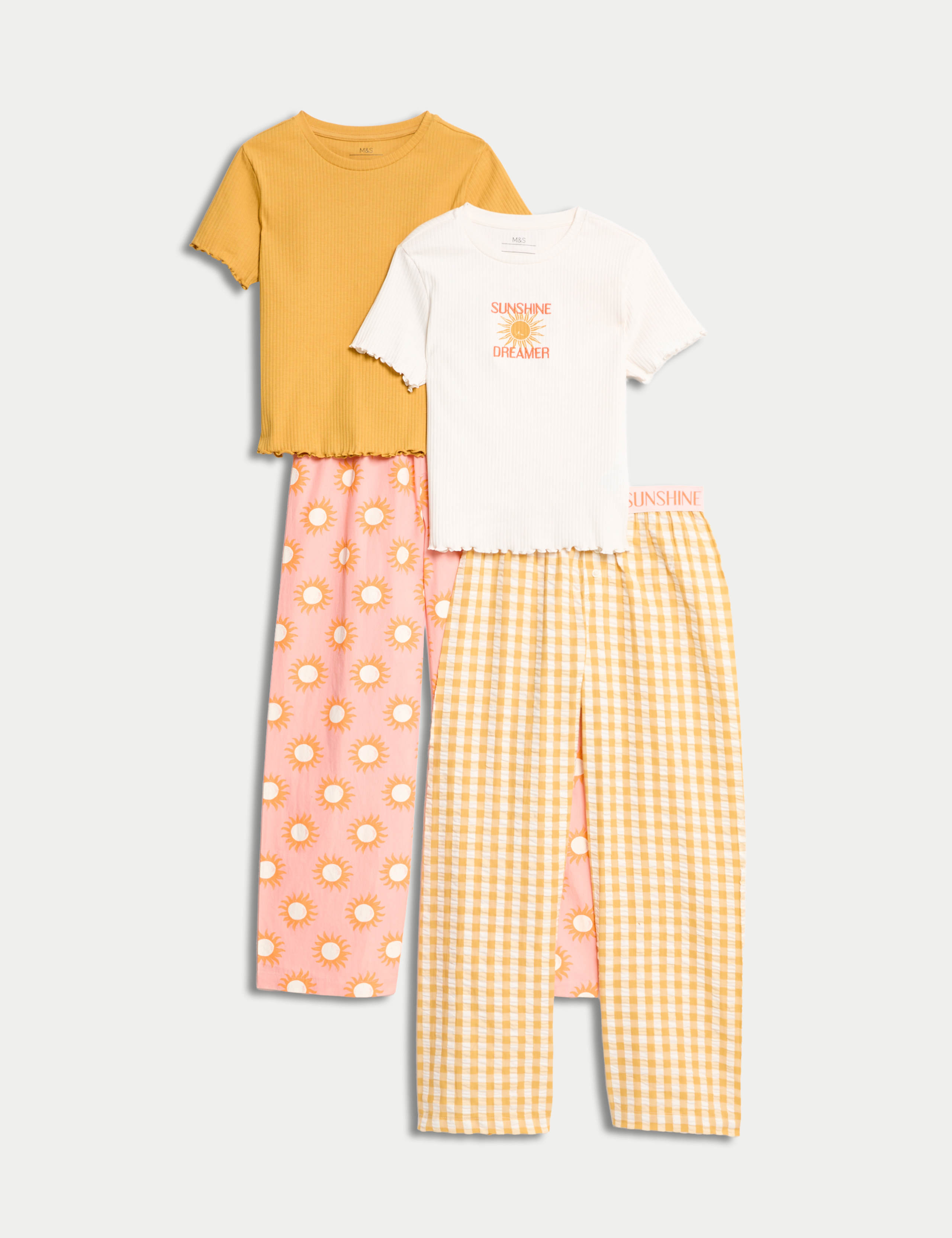 2 Pack Cotton Rich Sunshine Graphic Pyjama Sets (12 Months-16 Years) 1 of 1