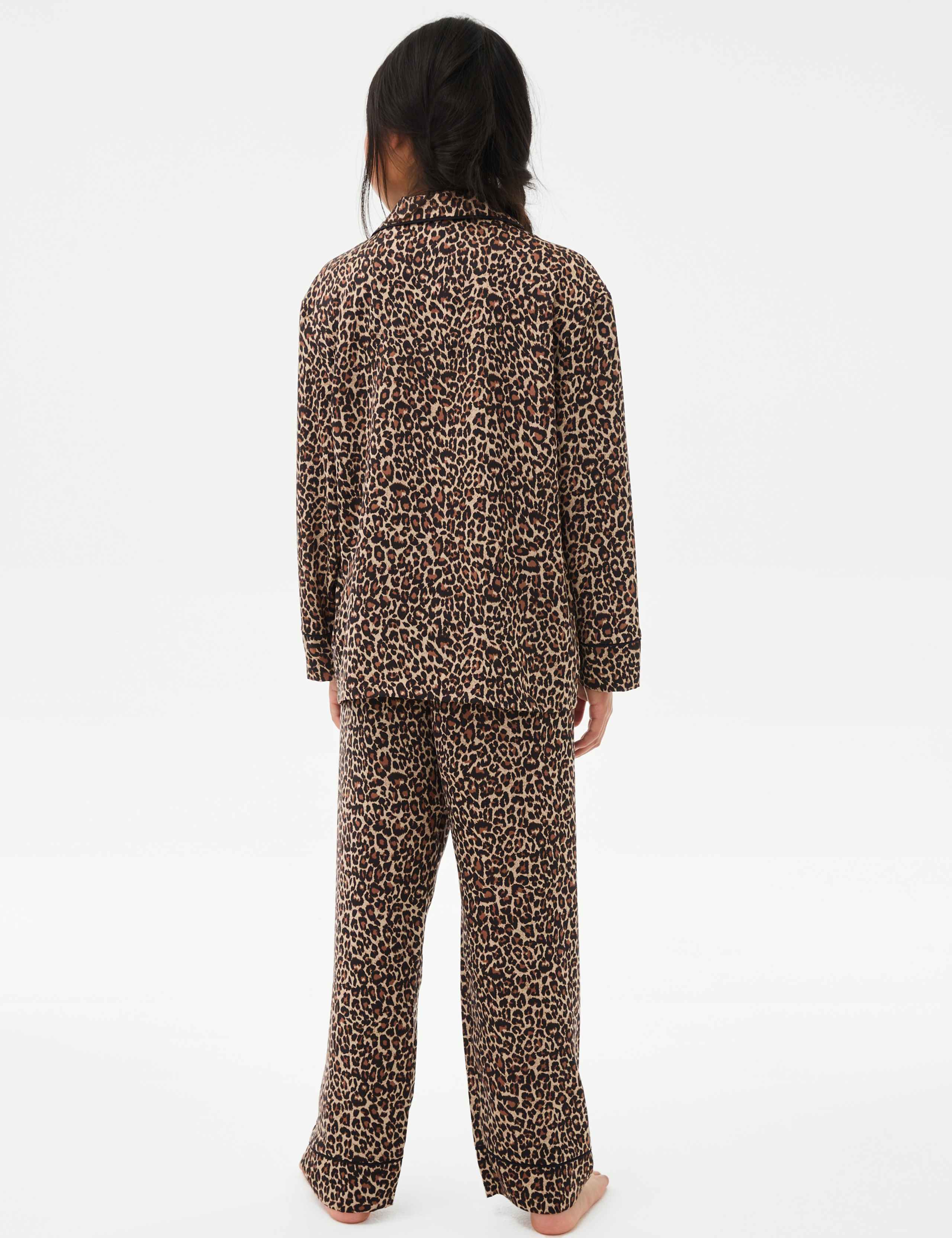 Satin Leopard Pyjamas and Eye Mask (3-16 Yrs) 4 of 6