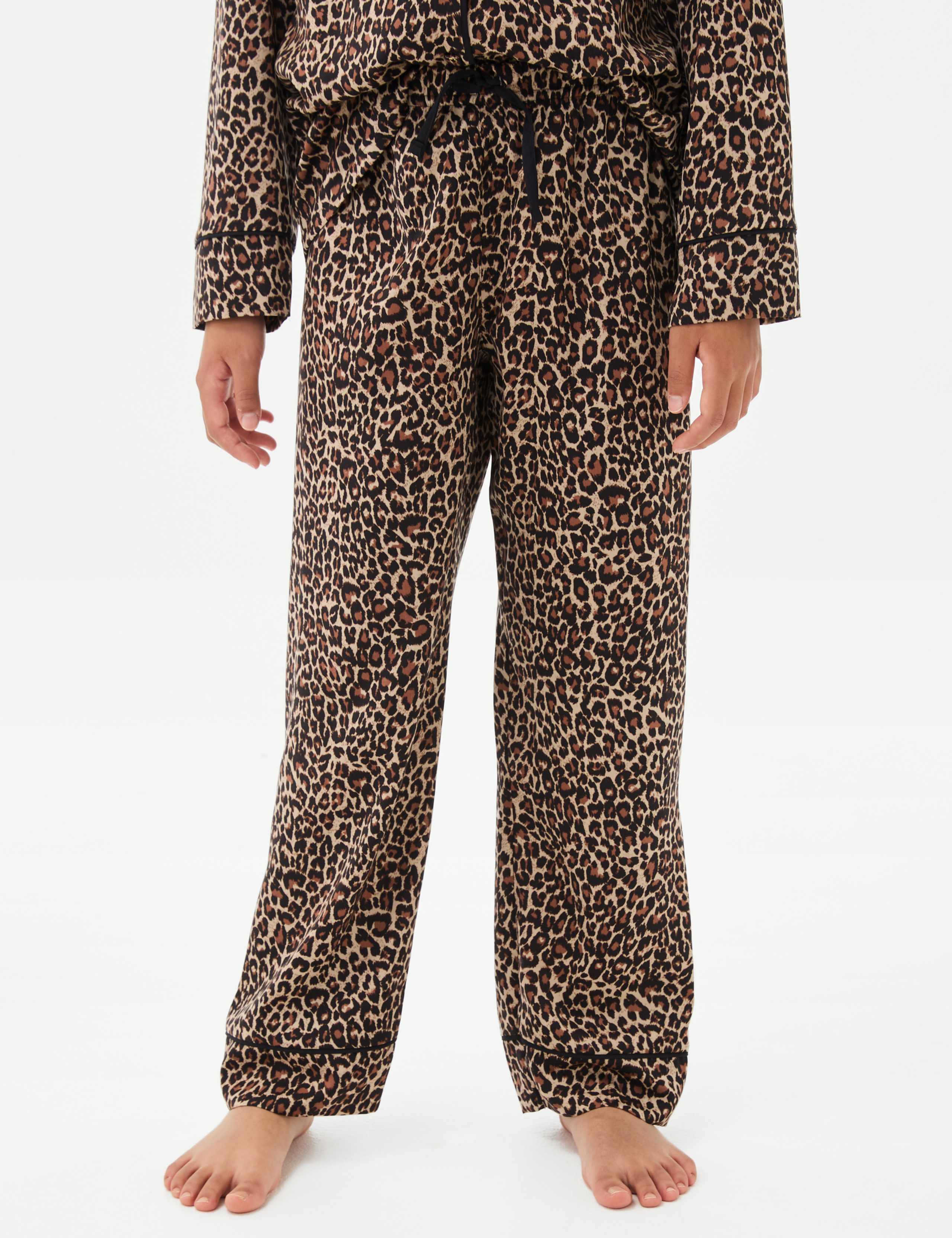 Satin Leopard Pyjamas and Eye Mask (3-16 Yrs) 5 of 6