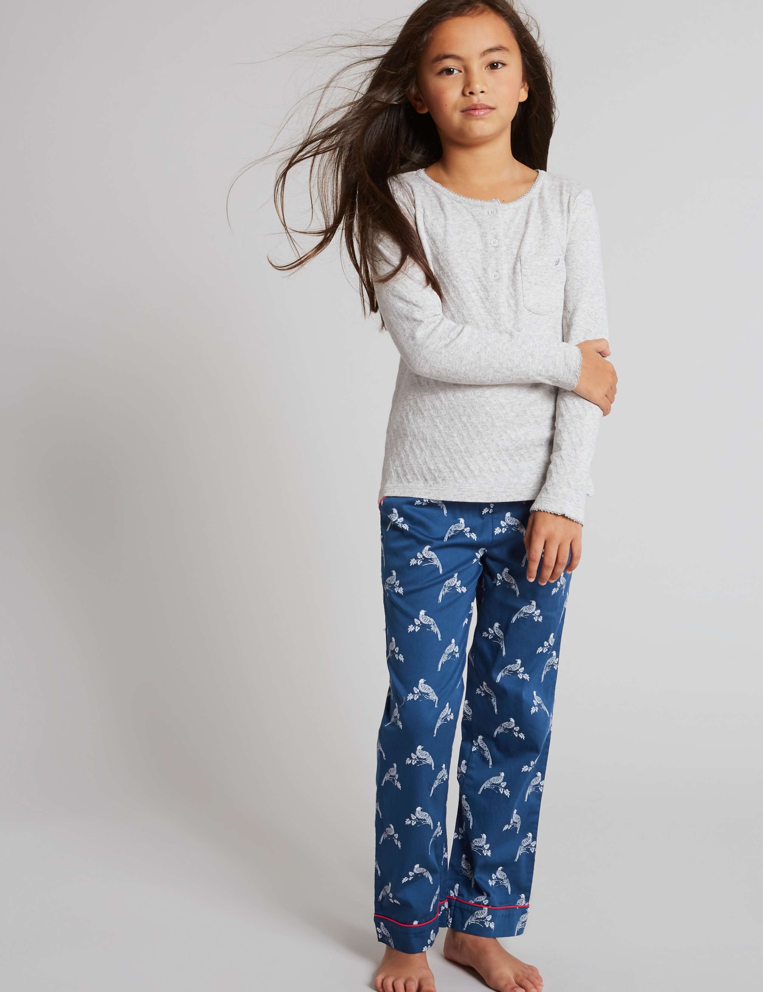 Pure Cotton Bird Print Pyjamas (1-16 Years) 1 of 4