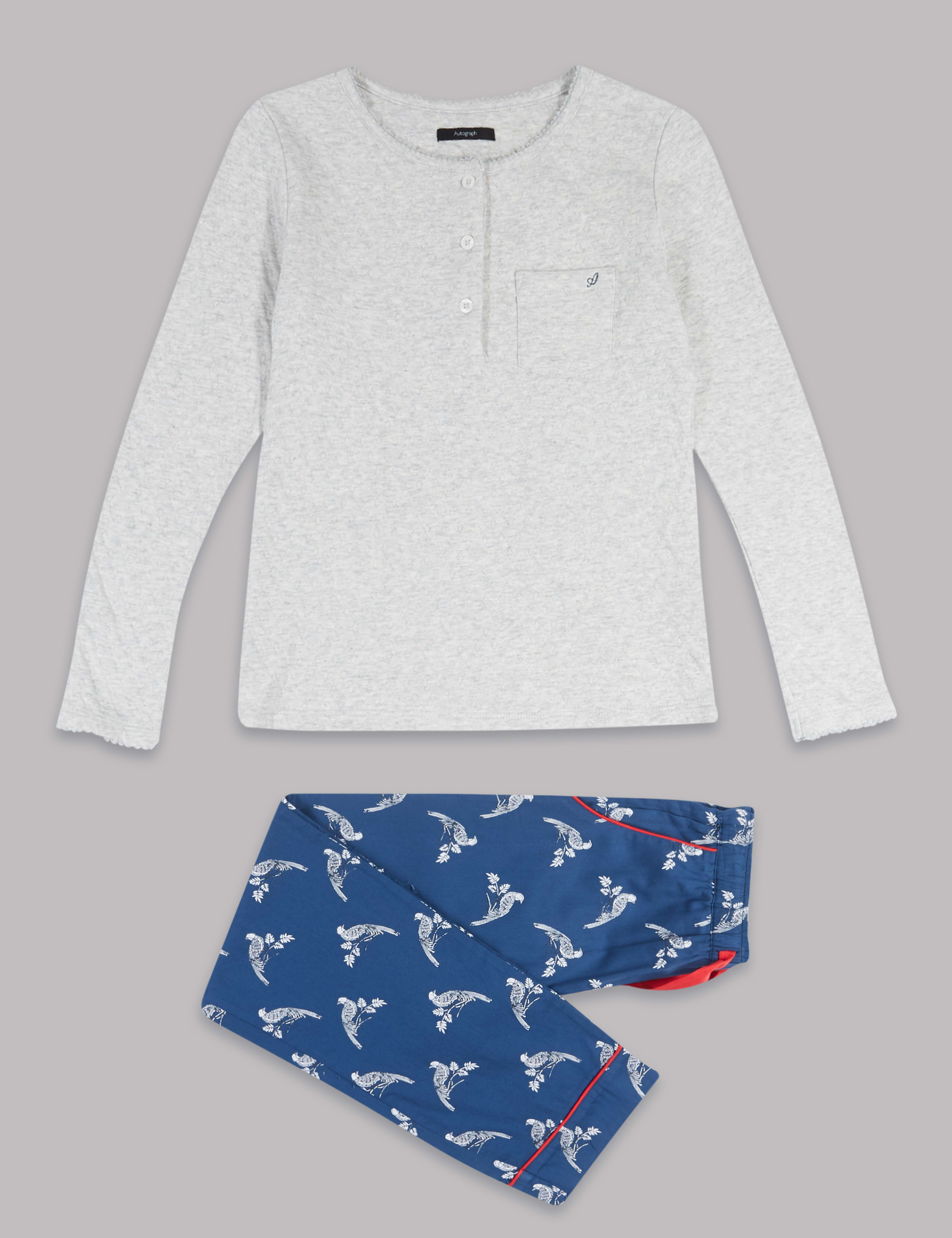 Pure Cotton Bird Print Pyjamas (1-16 Years) 2 of 4