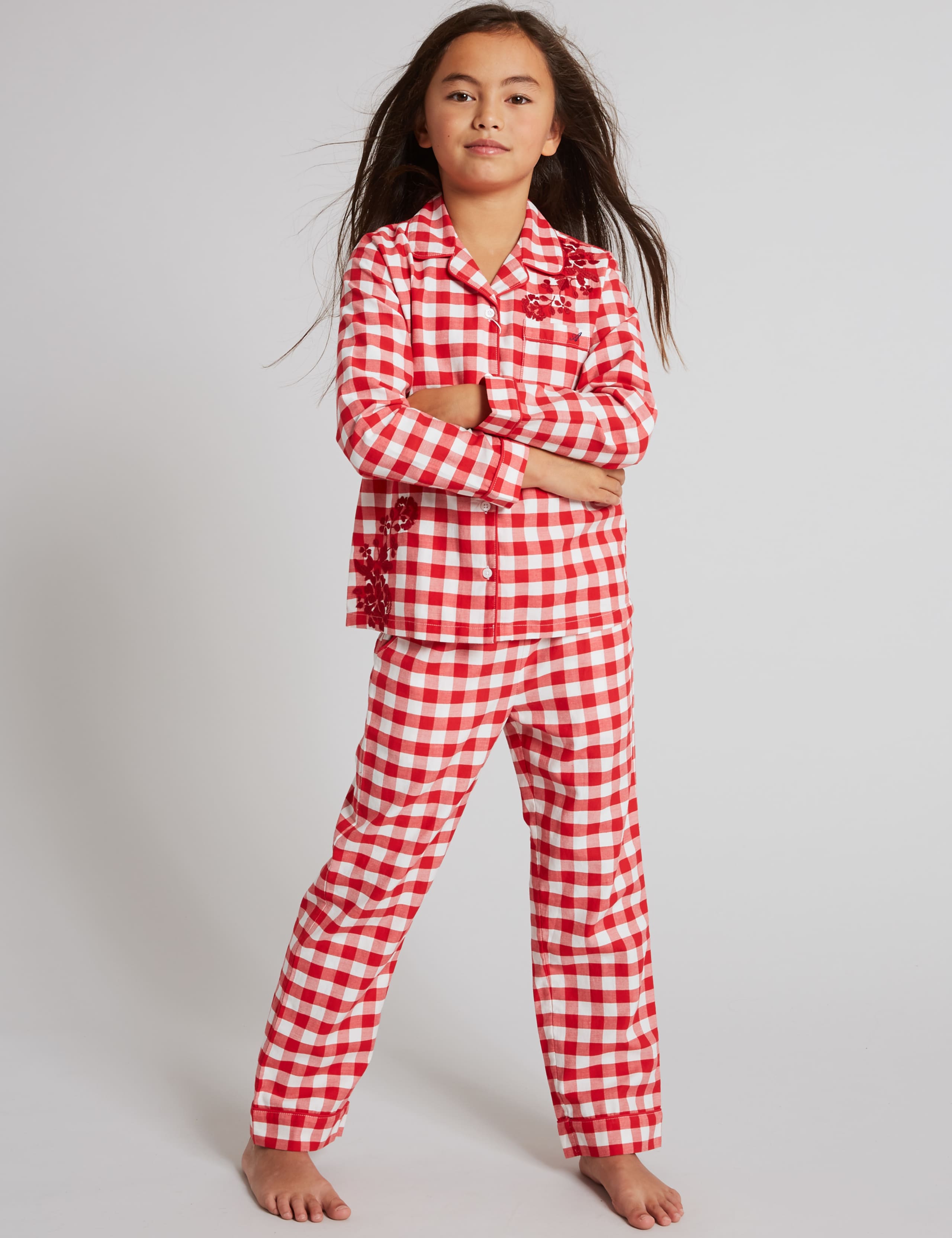 Pure Cotton Checked Pyjamas (1-16 Years) 1 of 4