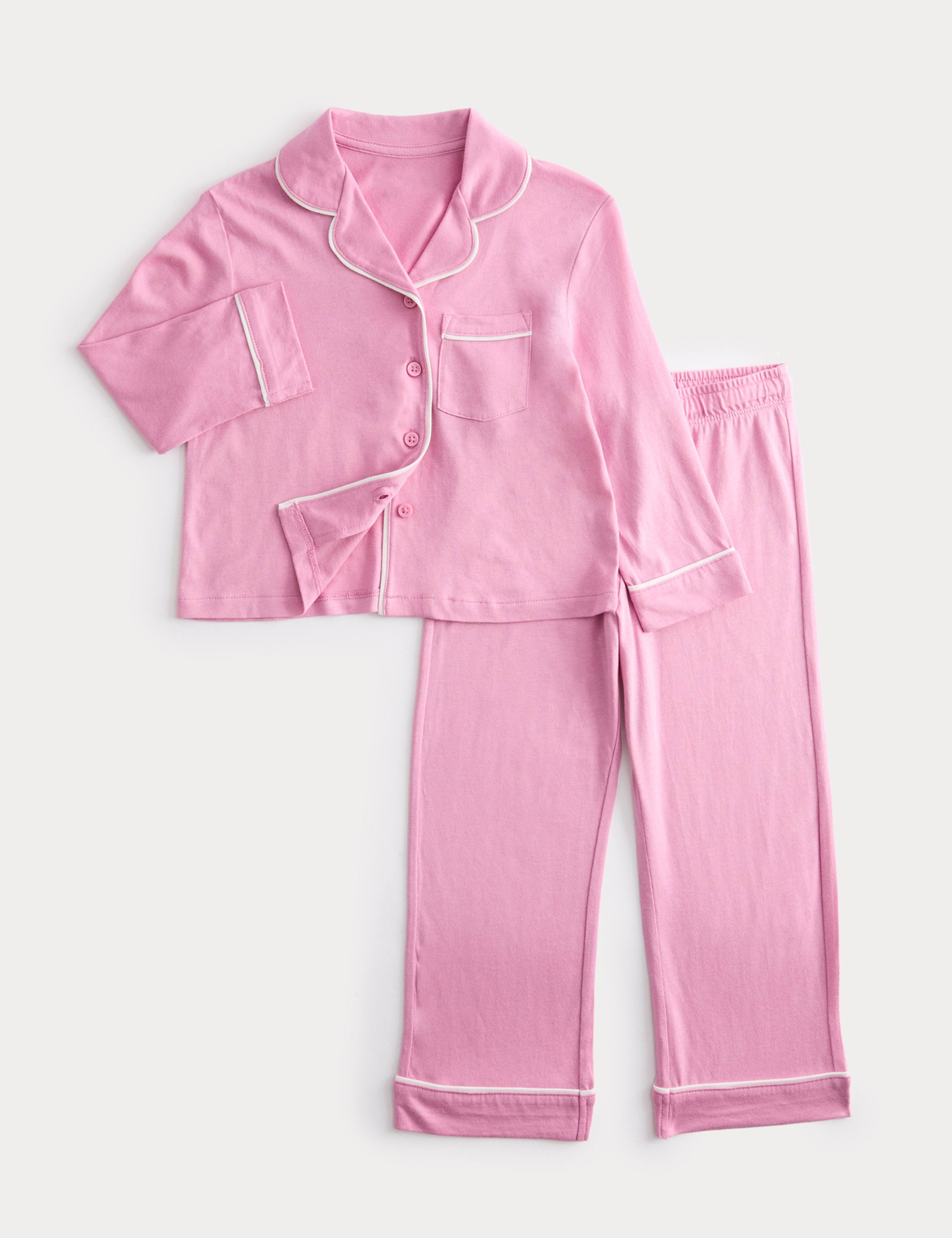 Cotton Modal Blend Piped Pyjamas (3-16 Yrs) 1 of 2