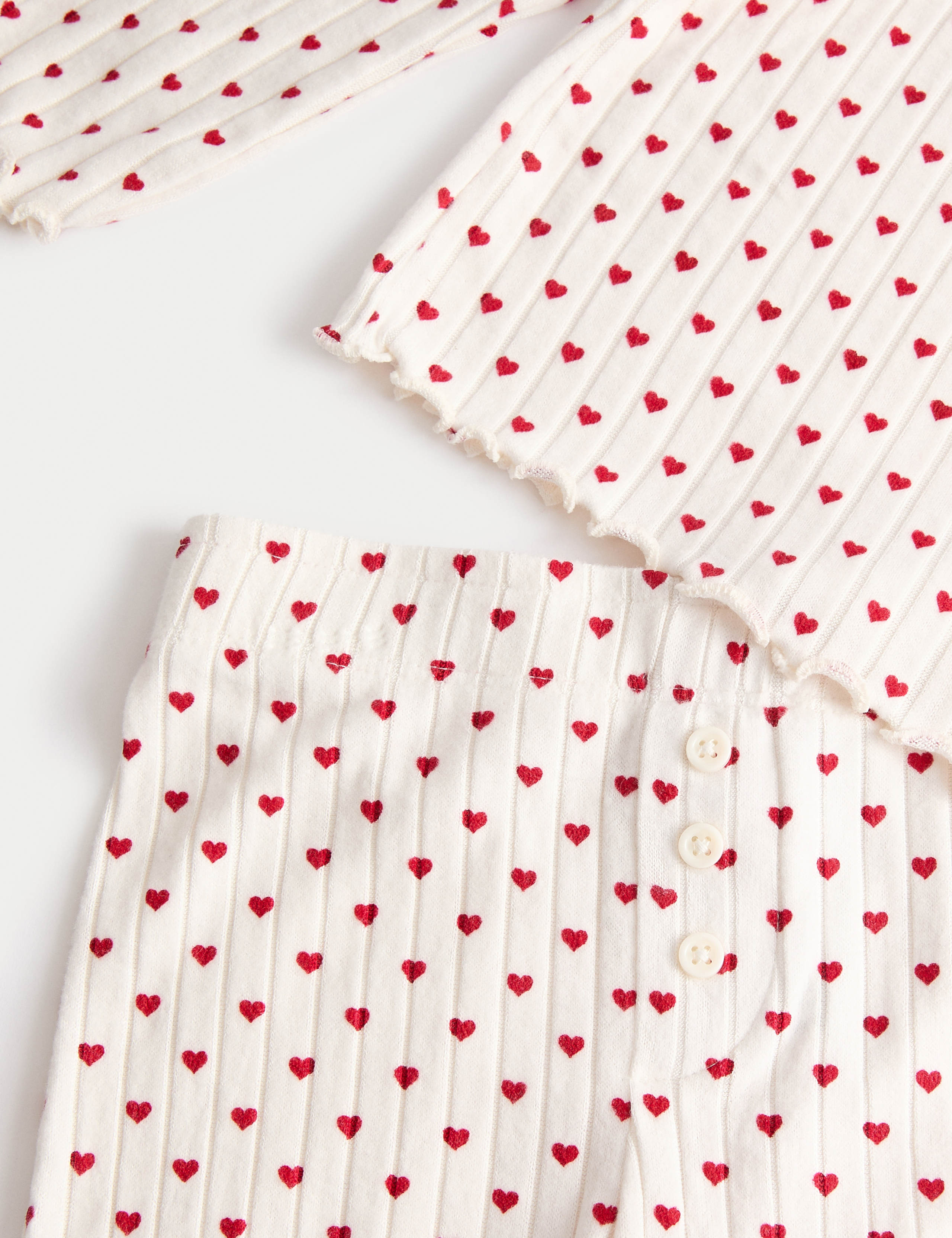 Cosy Ribbed Heart Pyjamas (1-16 Yrs) 2 of 2