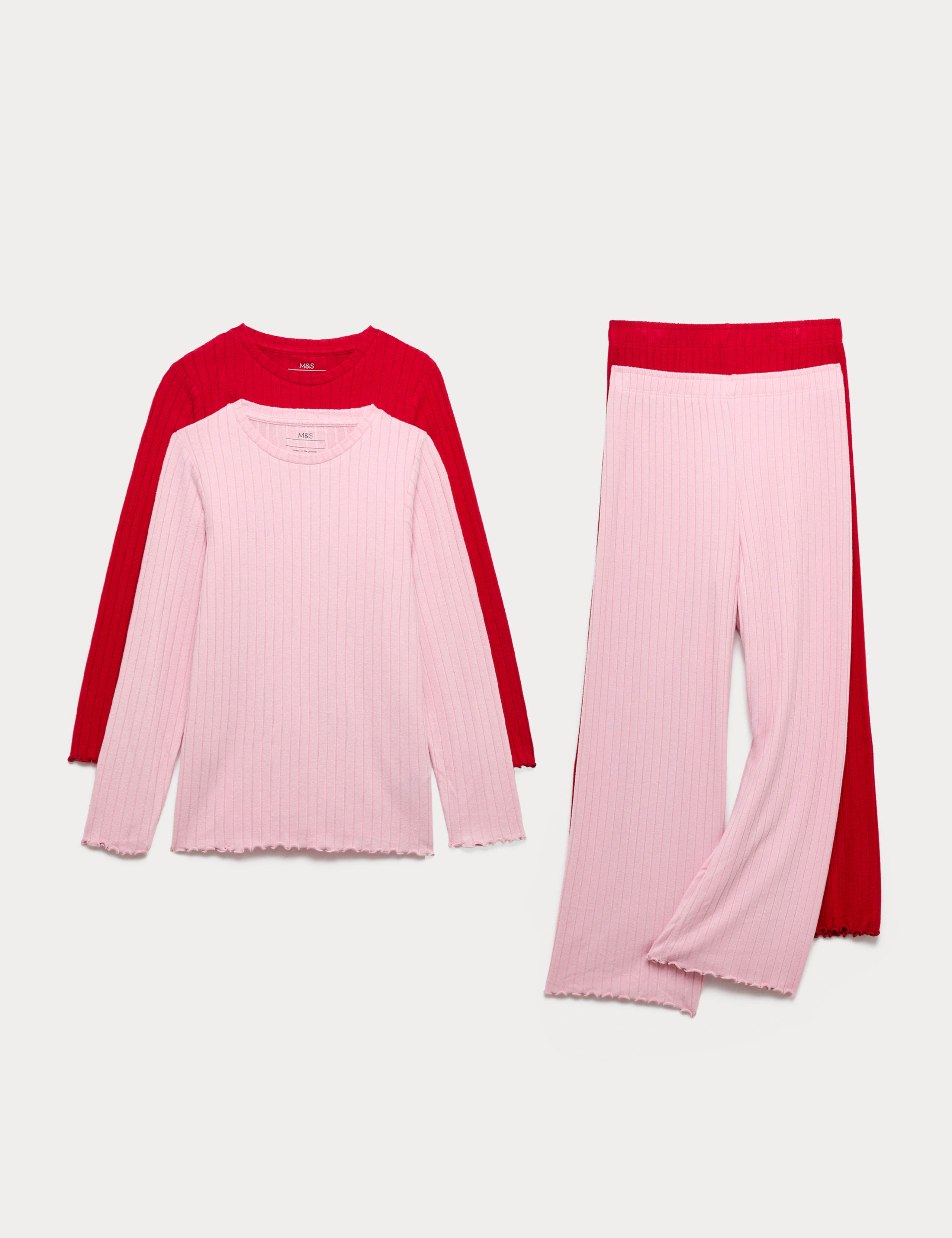 2 Pack Cosy Ribbed Pyjama Sets (1-16 Yrs) 1 of 1