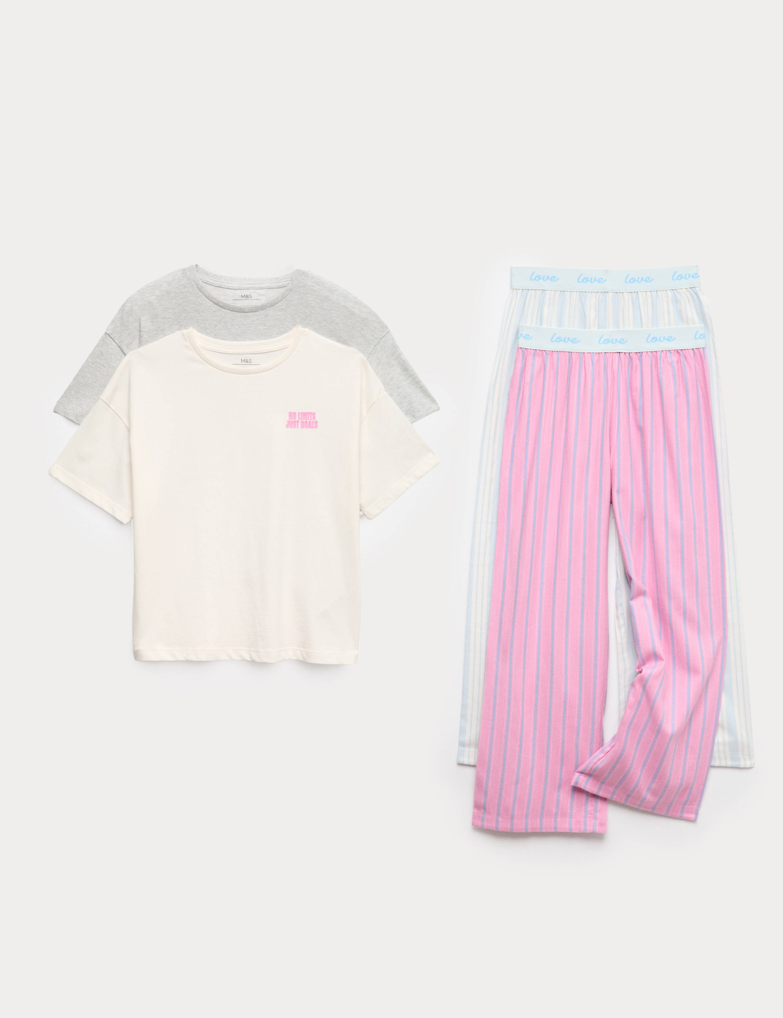 2 Pack Cotton Rich Striped Pyjama Sets (6-16 Years) 1 of 1