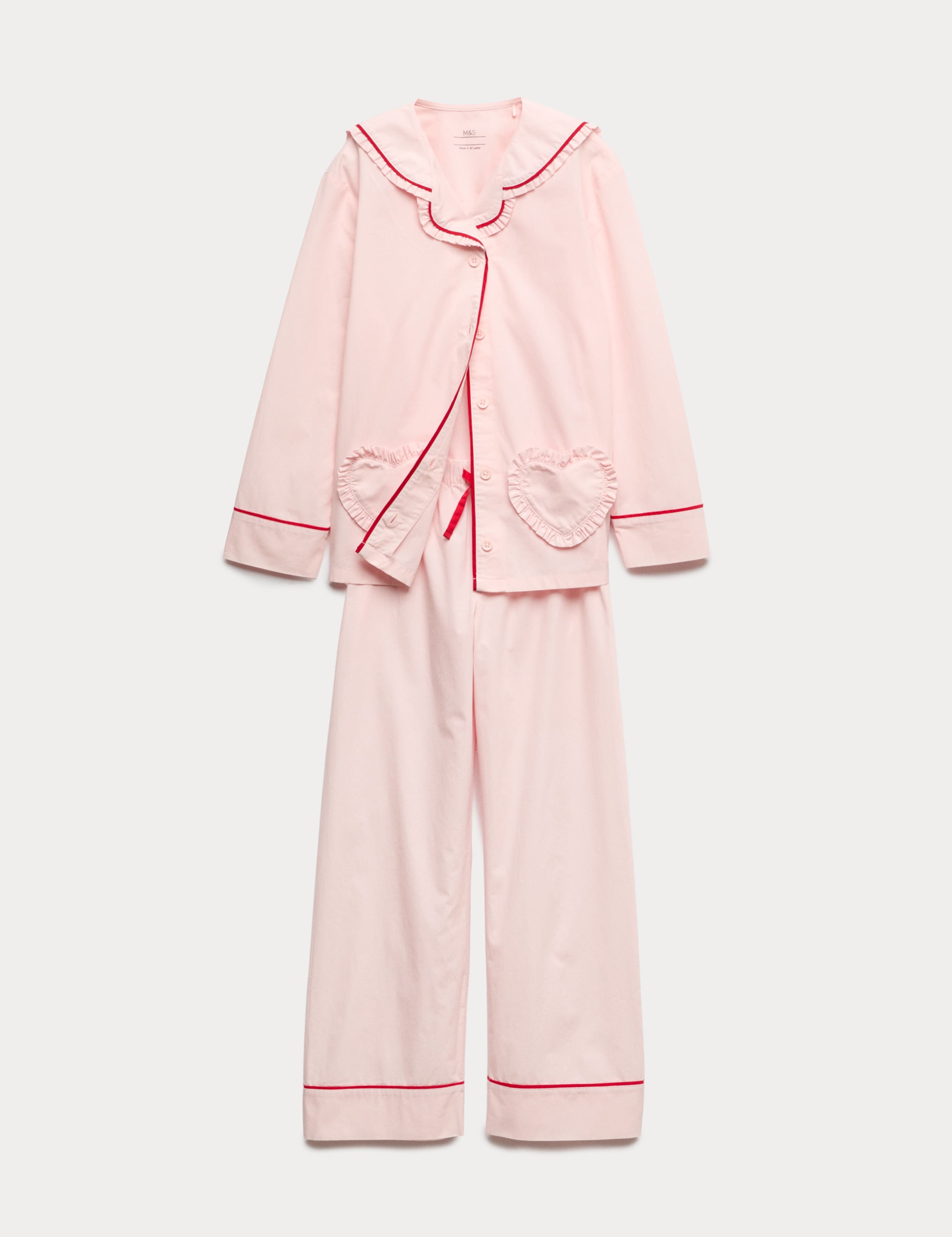 Pure Cotton Heart Pyjamas (1-16 Yrs) 1 of 2