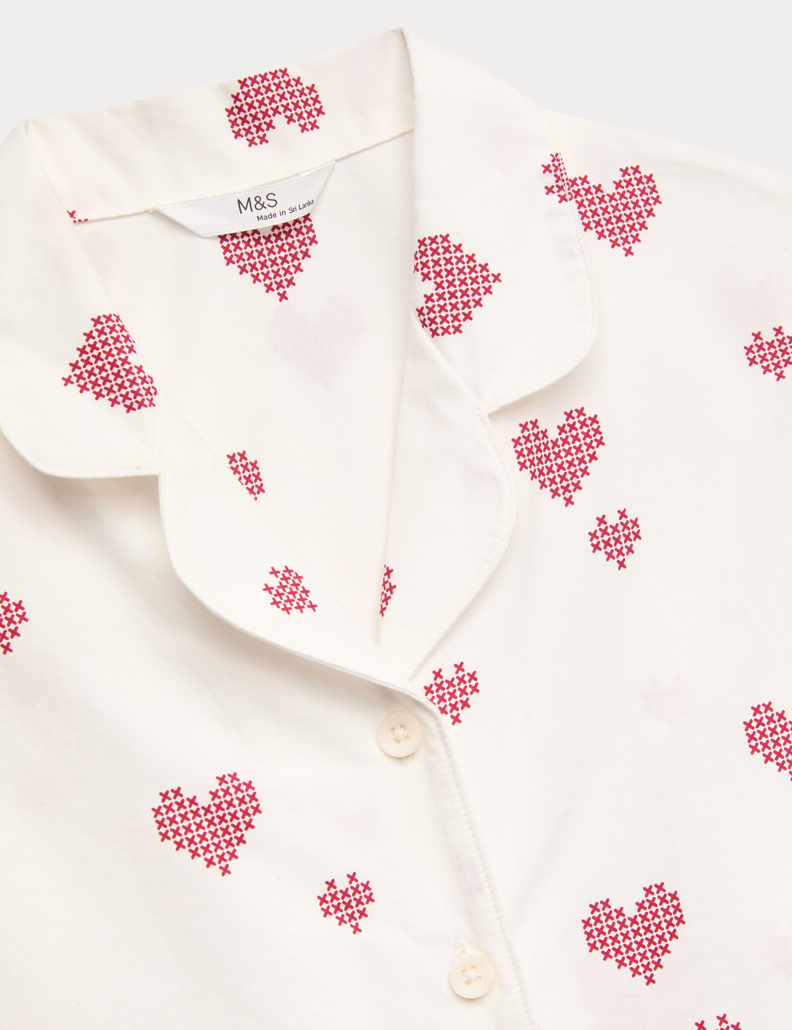 Pure Cotton Poplin Heart Revere Pyjamas (6-16 Yrs) 2 of 3