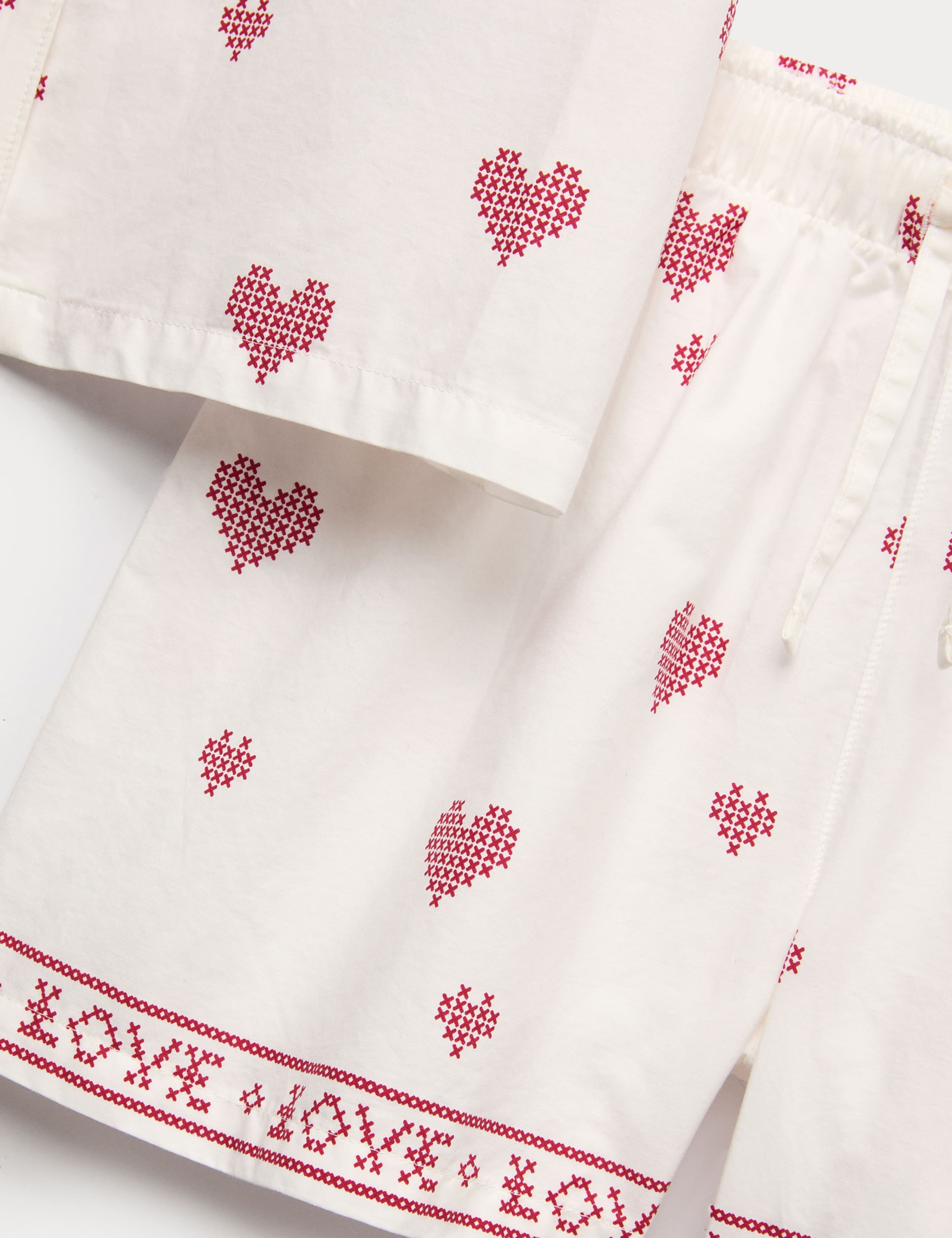 Pure Cotton Poplin Heart Revere Pyjamas (6-16 Yrs) 3 of 3