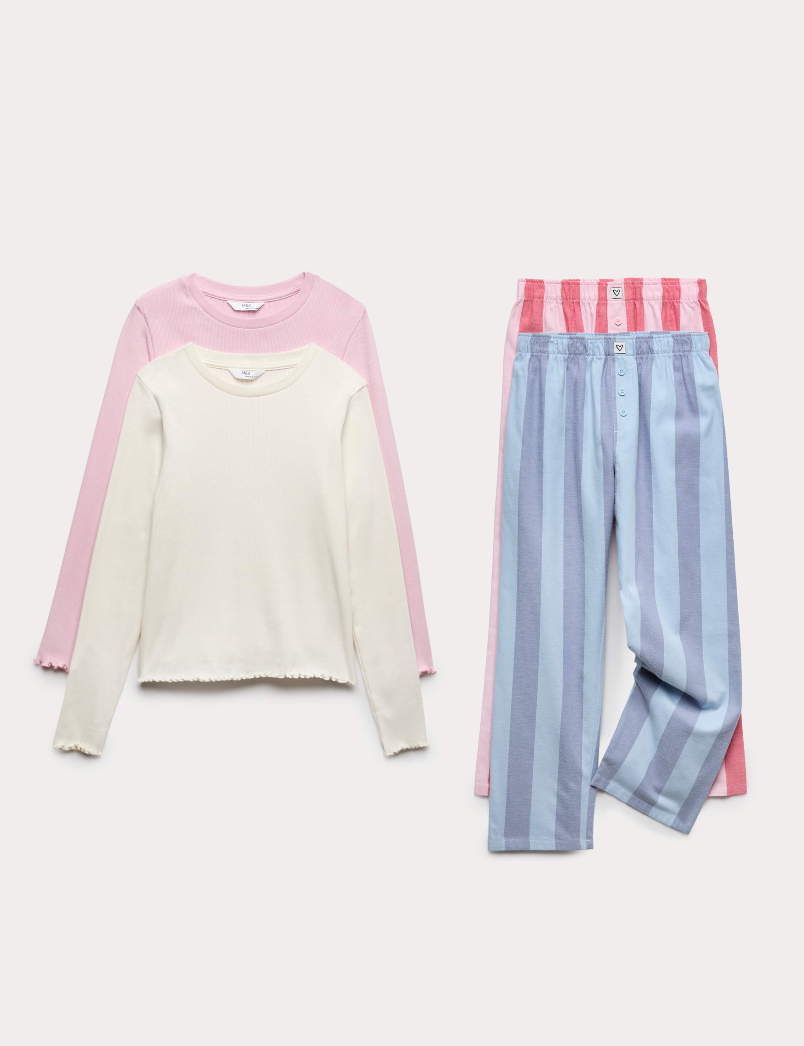 2 Pack Striped Pyjama Sets (6-16 Yrs) 1 of 1